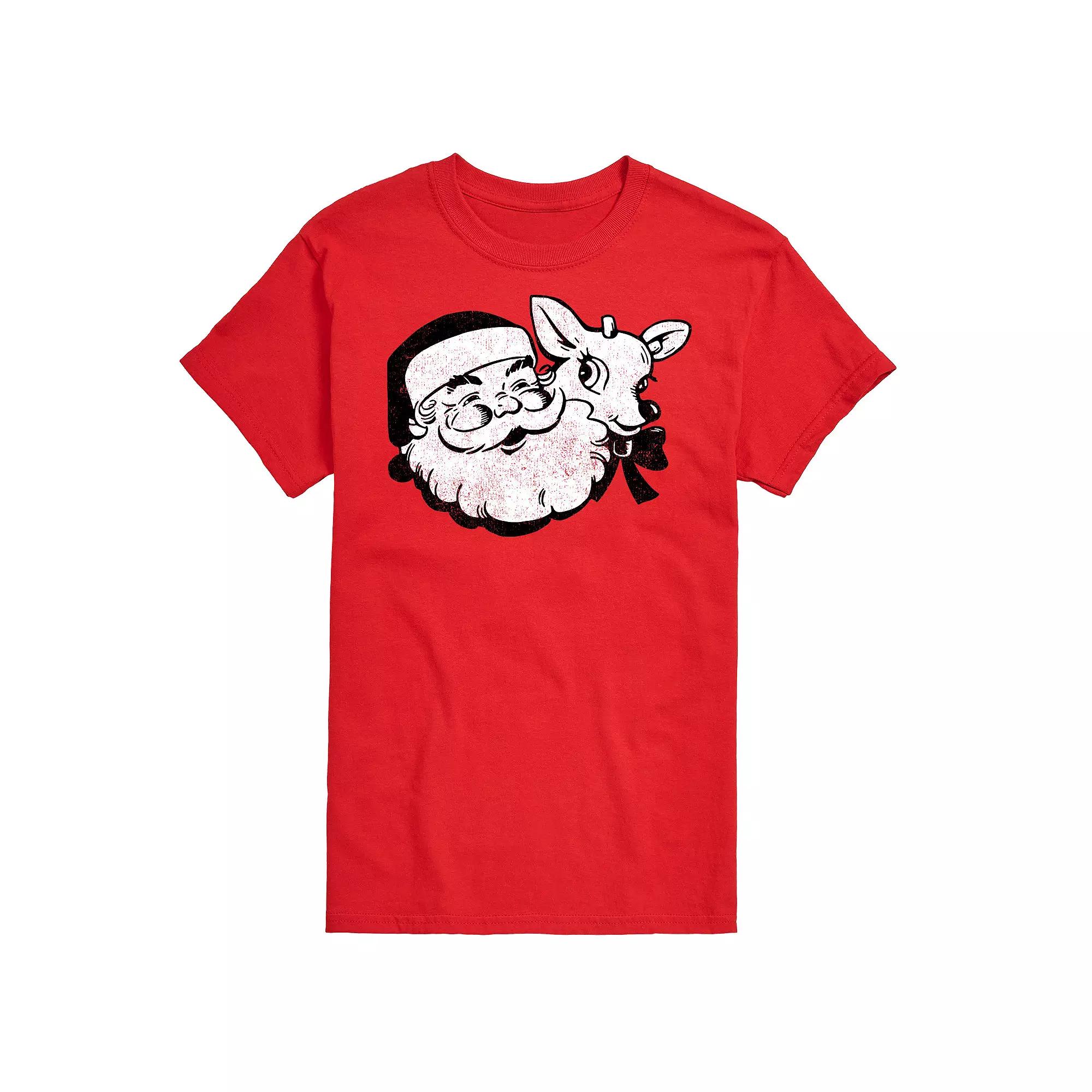 Men's Santa & Reindeer Graphic Tee,  Product Image