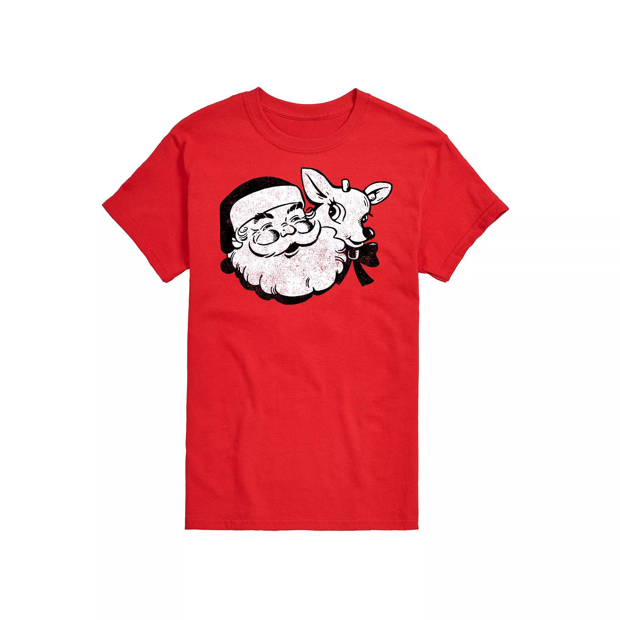 Men's Santa & Reindeer Graphic Tee,  Product Image