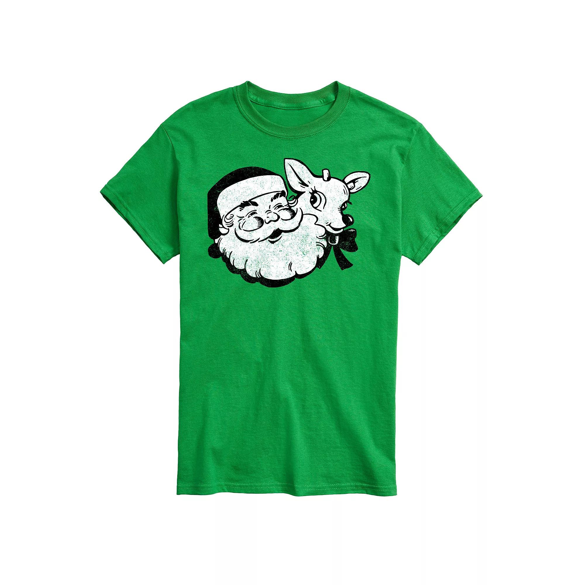 Men's Santa & Reindeer Graphic Tee,  Product Image
