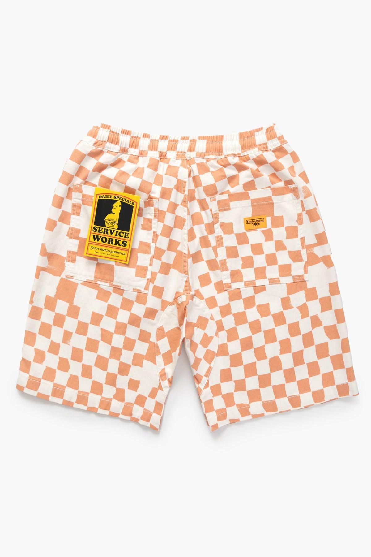Printed Chef Shorts - Salmon Checker Product Image