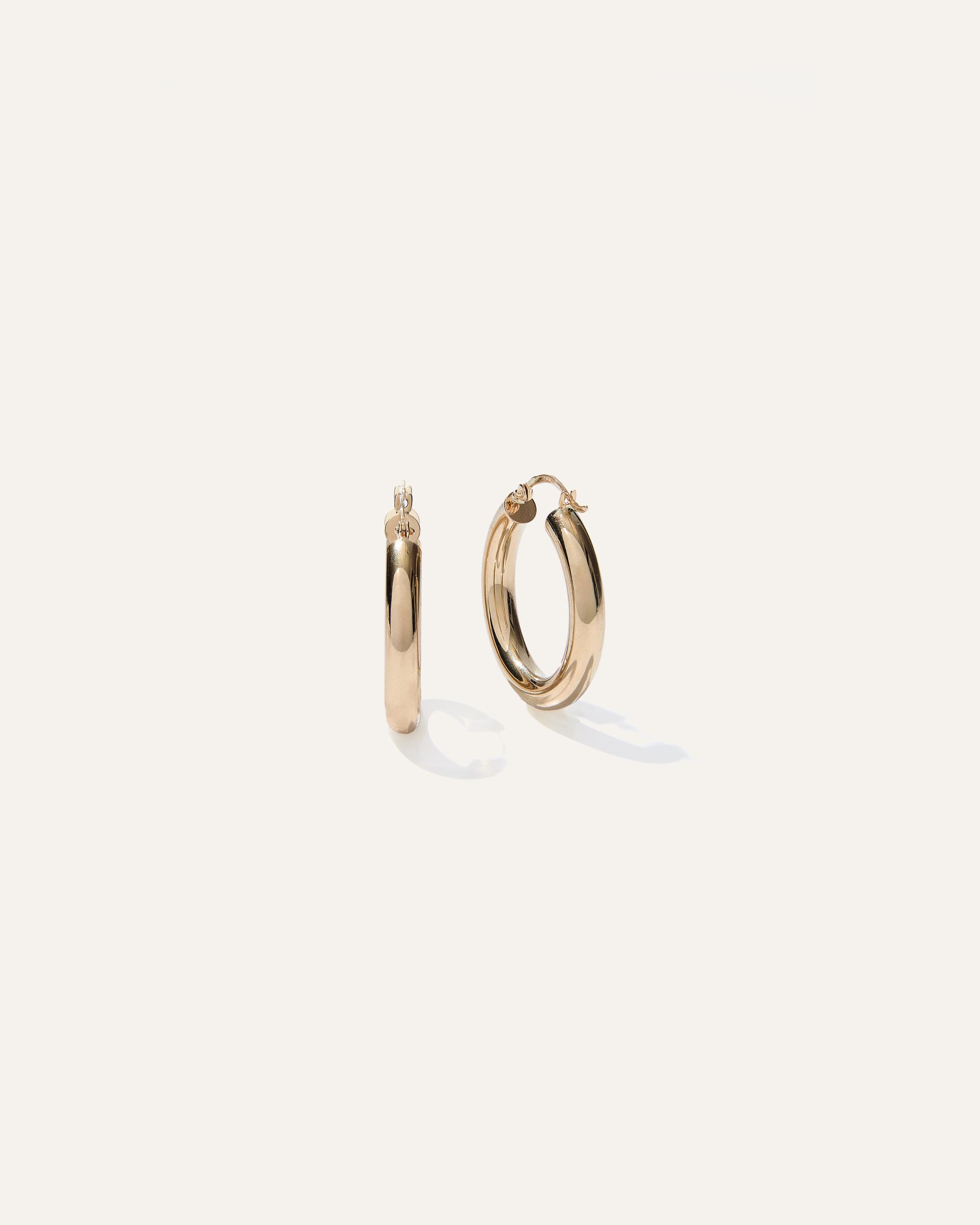 Quince | Women's 14K Gold 4mm Tube Hoop Earrings Product Image