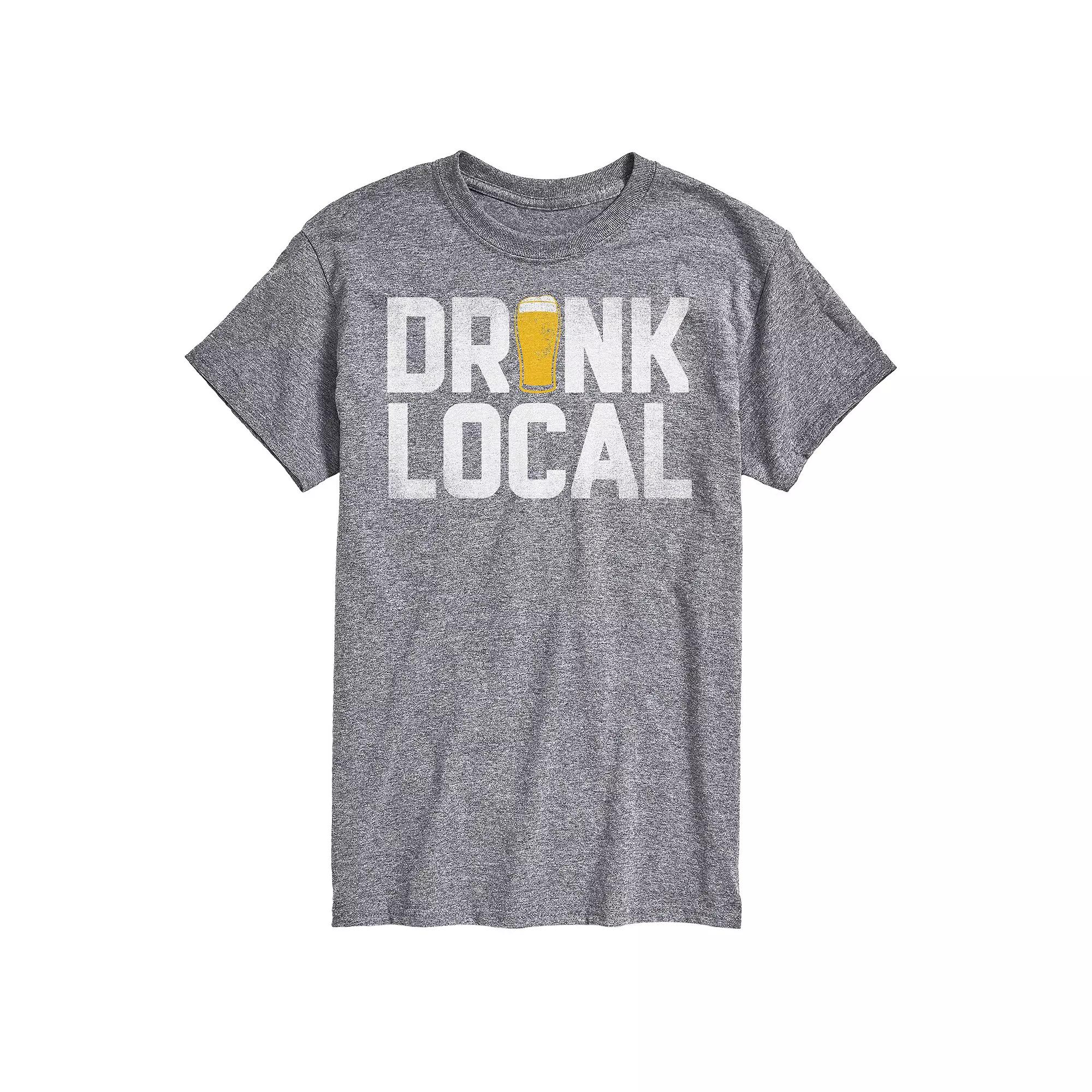 Big & Tall "Drink Local" Graphic Tee, Men's, Size: XXL Tall, Gray Product Image