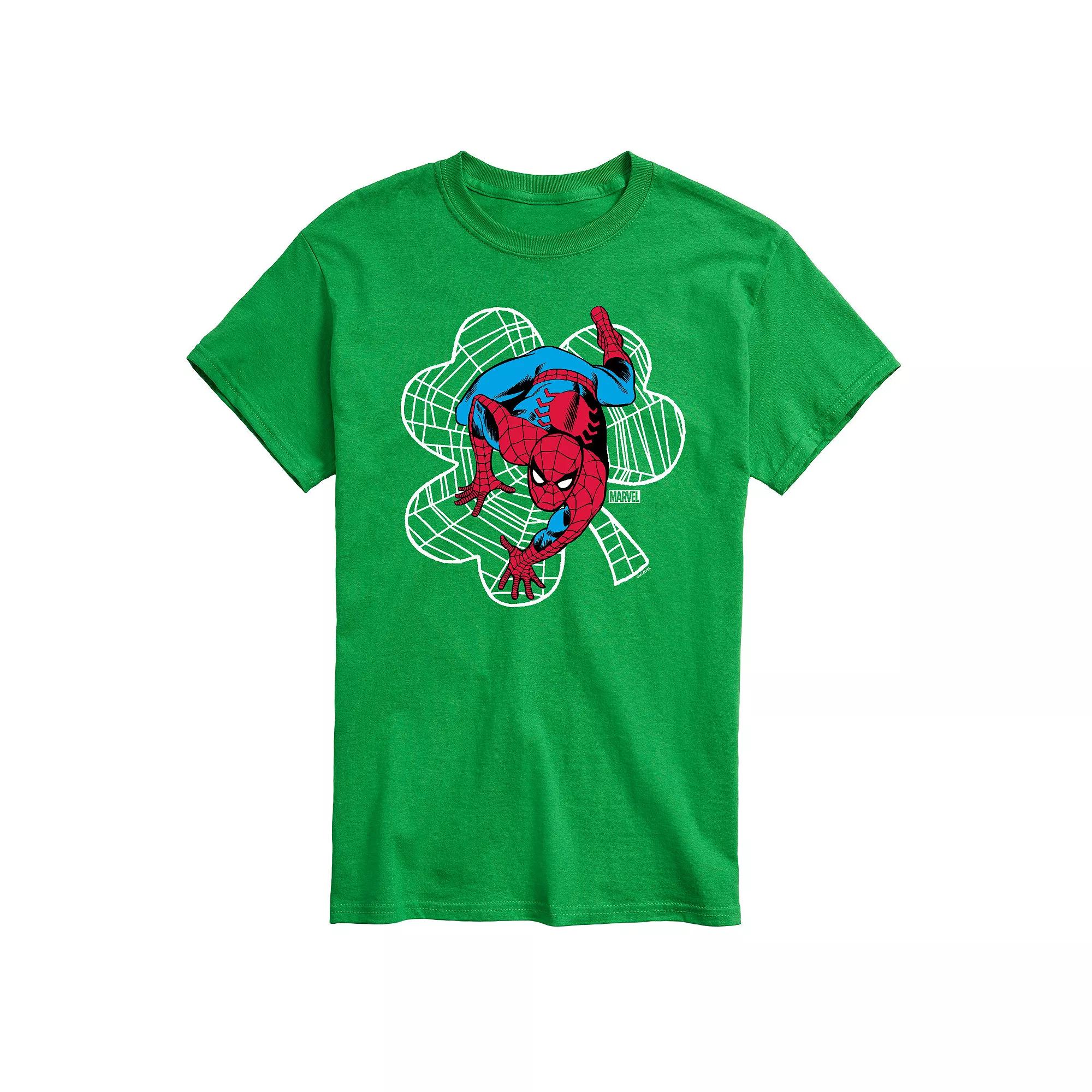 Big & Tall Marvel Spider-Man Shamrock Web Graphic Tee, Men's,  Product Image