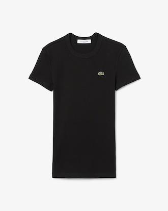 Slim Fit Ribbed Cotton T-shirt Product Image