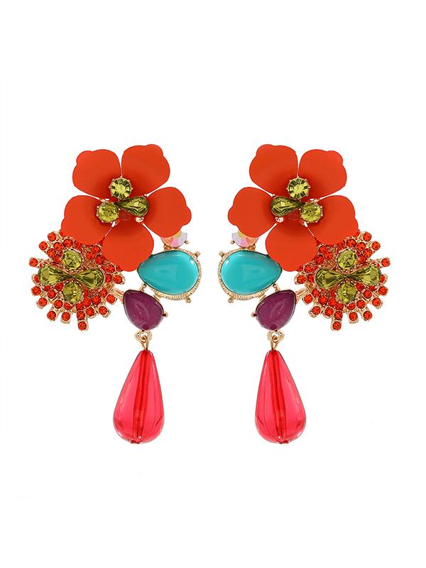Flower Shape Drop Earrings Product Image