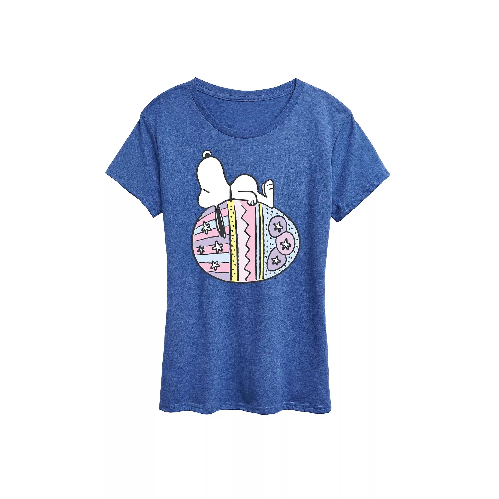Women's Peanuts Snoopy Easter Egg Graphic Tee,  Product Image