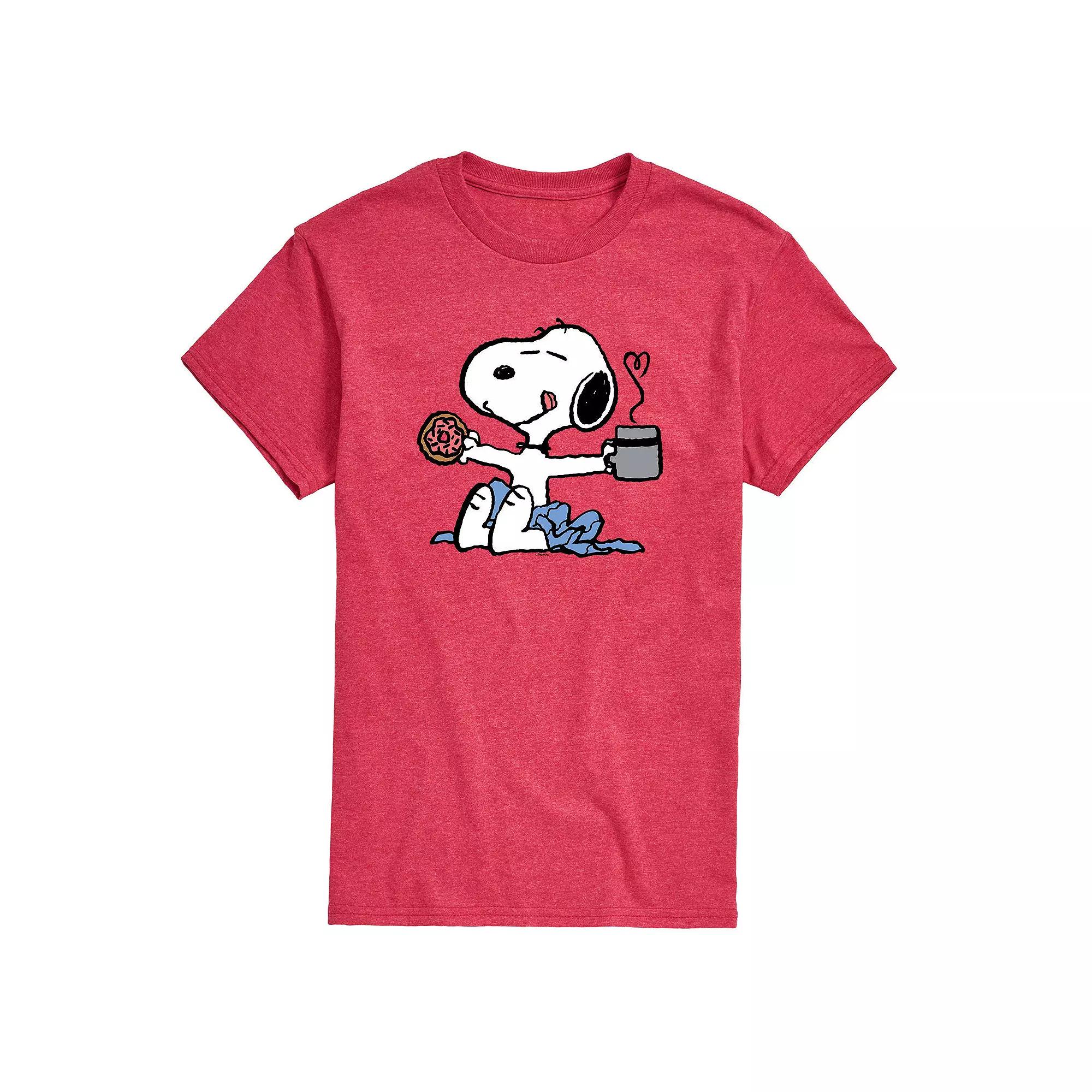 Men's Peanuts Donut Coffee Snoopy Tee,  Product Image