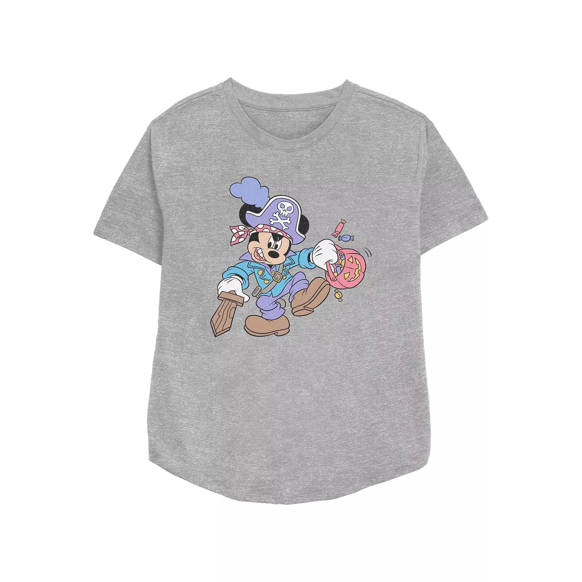 Disney's Mickey Mouse Pirate Trick Or Treater Women's Relaxed Fit Graphic Tee,  Product Image