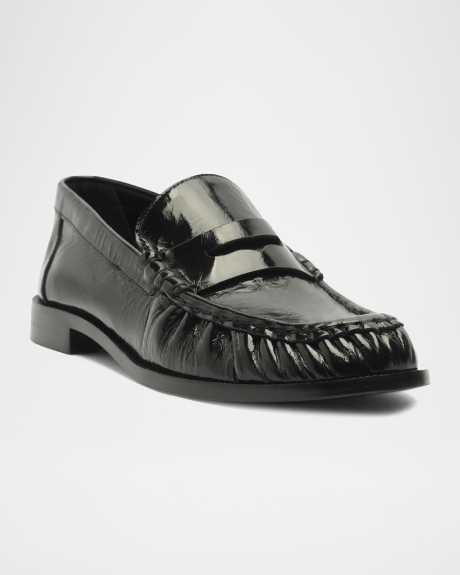 Tyche Shiny Leather Penny Loafers Product Image