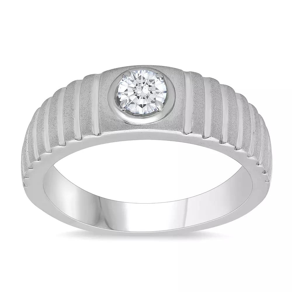 Galaxie Solaire 10k White Gold 1/3 Carat T.W. Lab-Grown Diamond Men's Ring, Size: 12, 10k Whgold Product Image