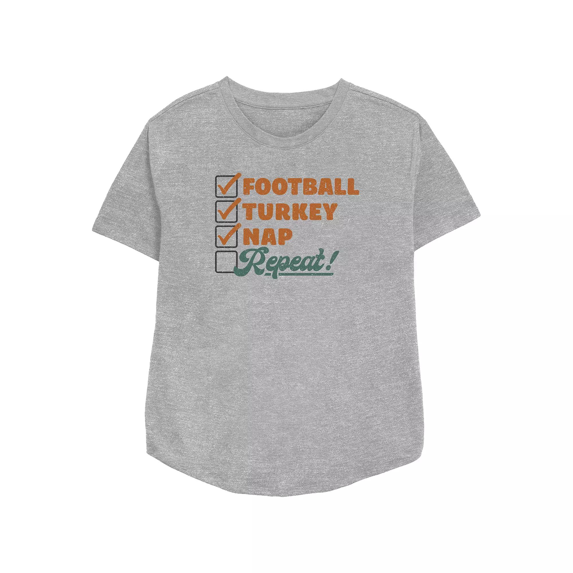 Juniors' Autumn Checklist Relaxed Fit Graphic Tee, Women's,  Product Image