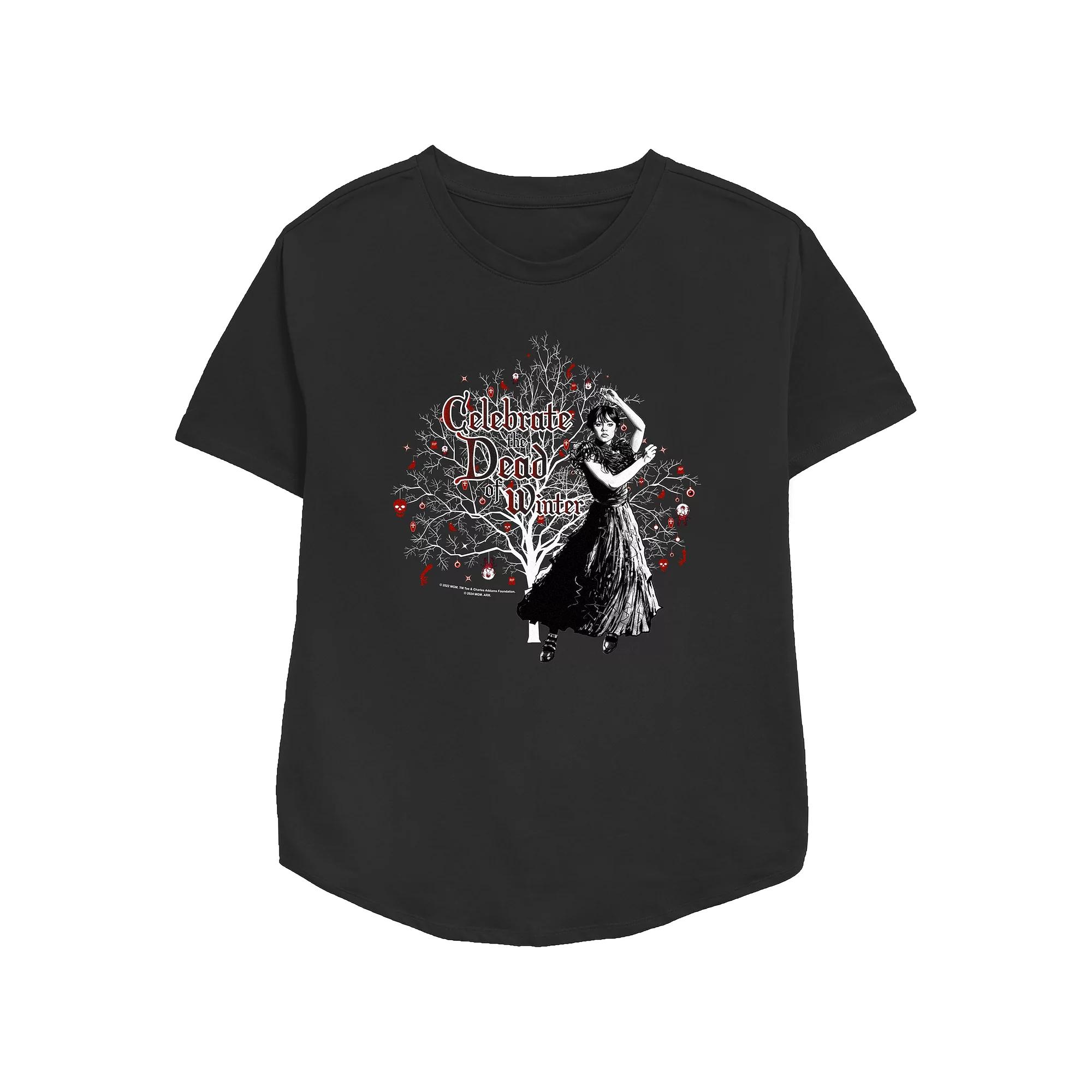 Women's Wednesday Celebrate The Dead Of Winter Relaxed Fit Graphic Tee,  Product Image