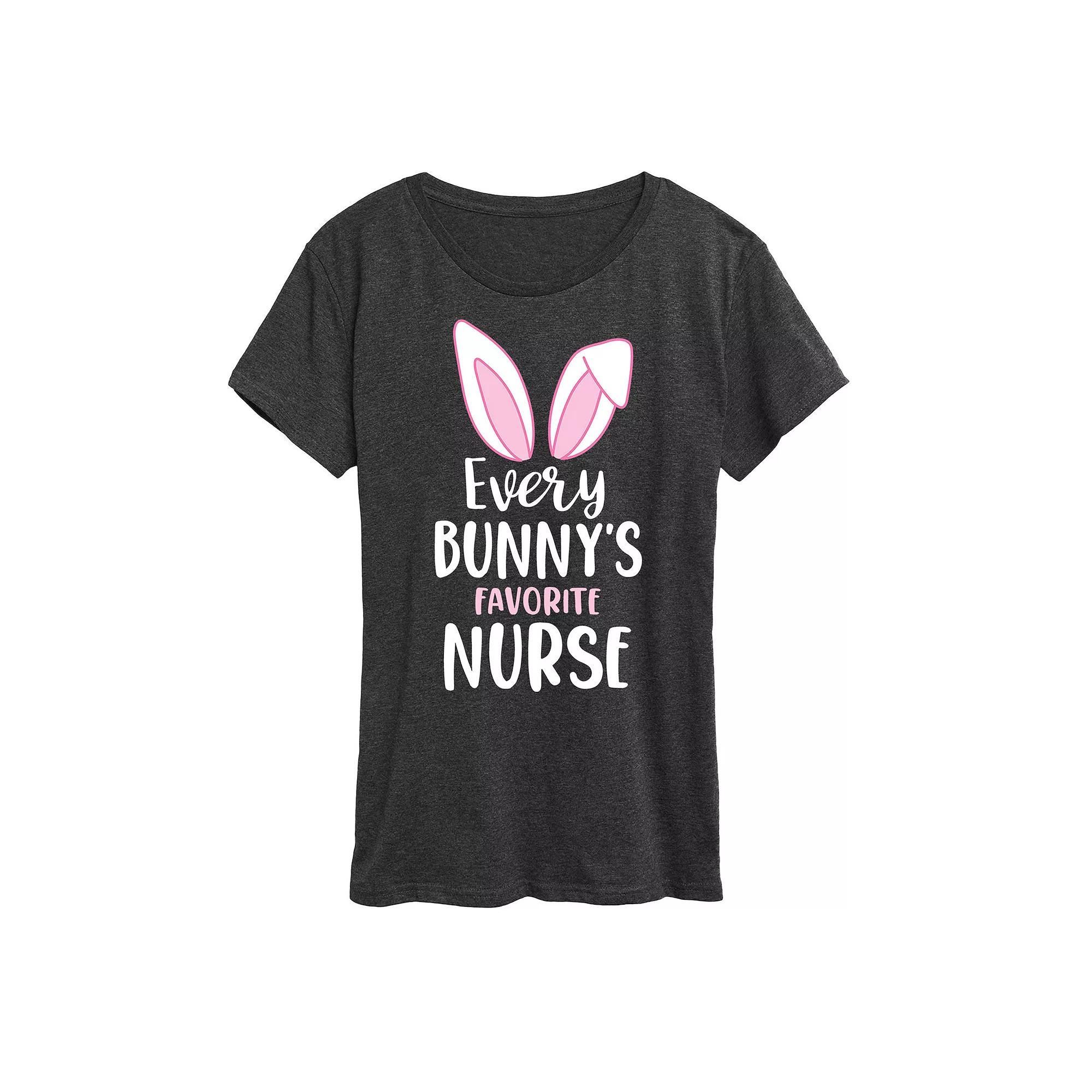 Women's Every Bunny's Favorite Nurse Graphic Tee, Girl's,  Product Image