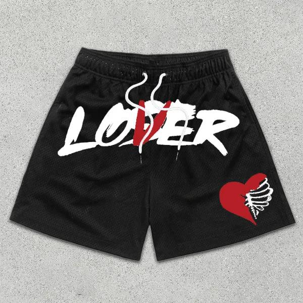 Loser Lover Print Drawstring Men's Mesh Shorts Product Image