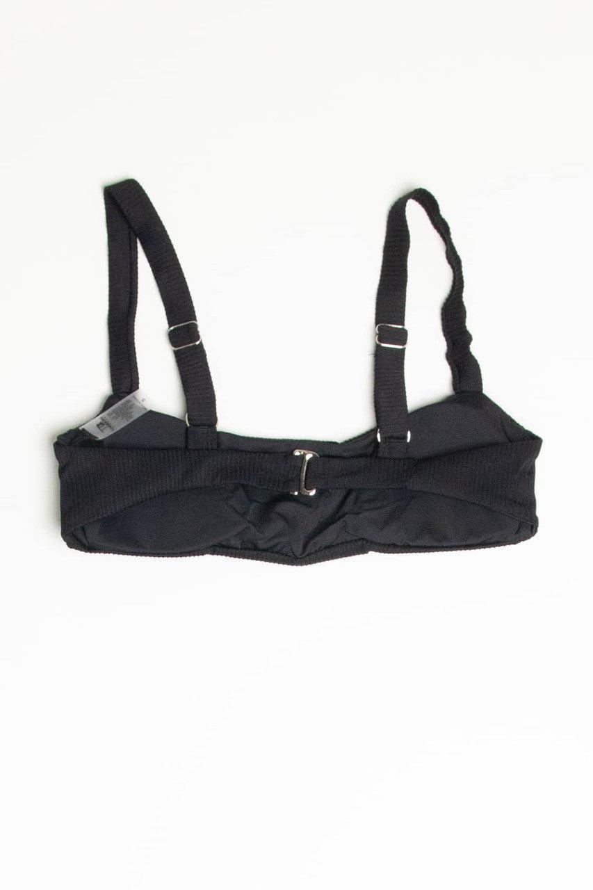 Black Ribbed Bikini Top 1 Product Image