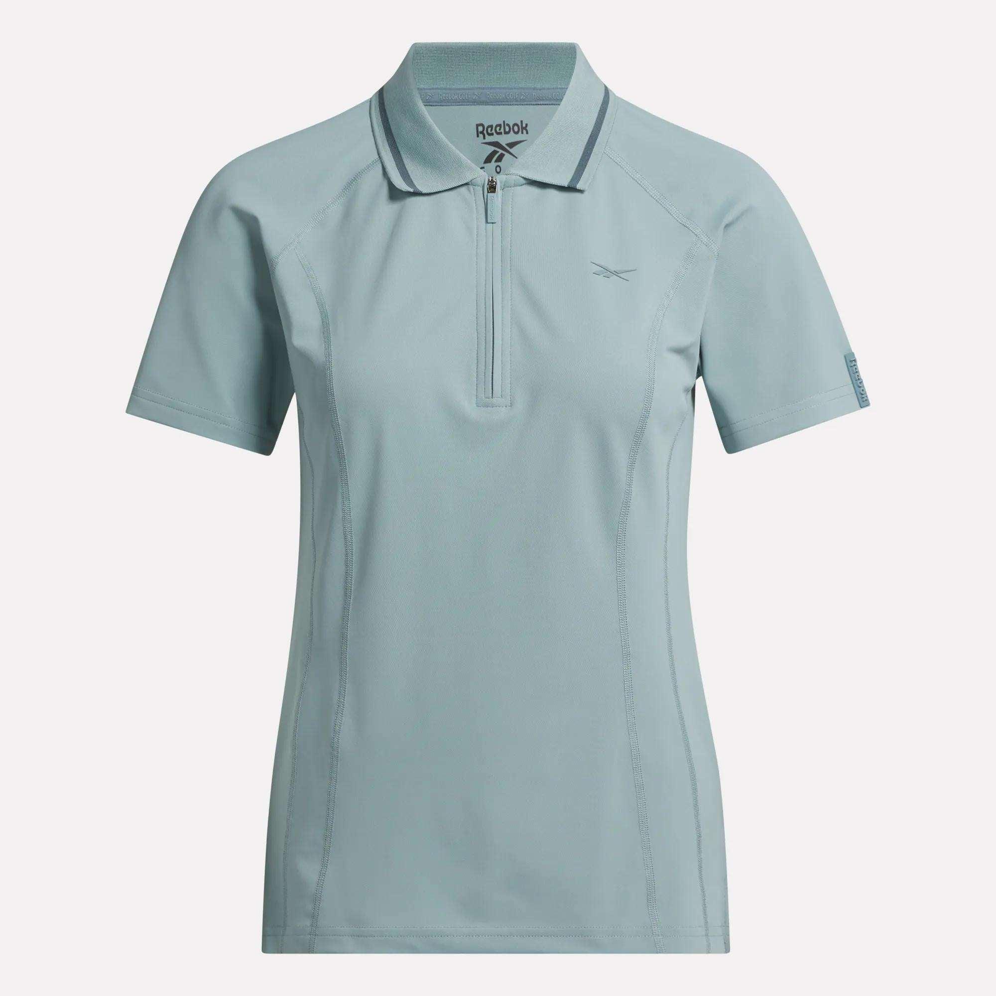 Women's Short Sleeve Zip Bodycon Golf Polo Shirt Female Product Image