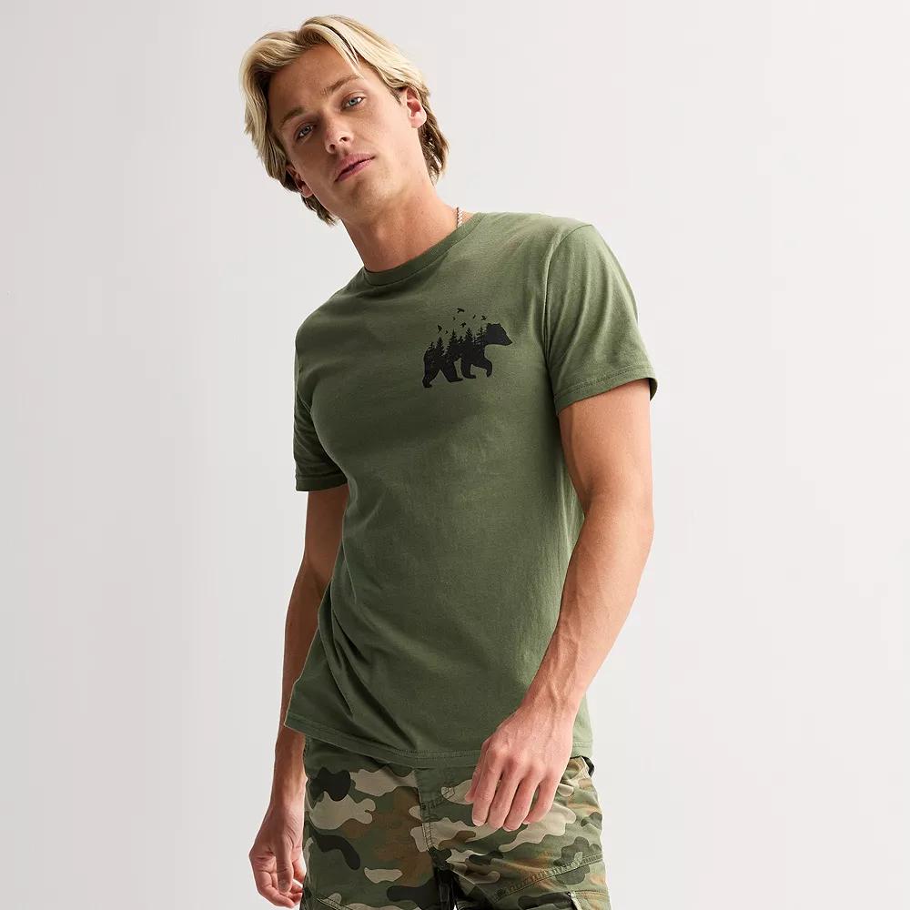 Men's Forest Bear Graphic Tee, Size: XXL, Green Product Image