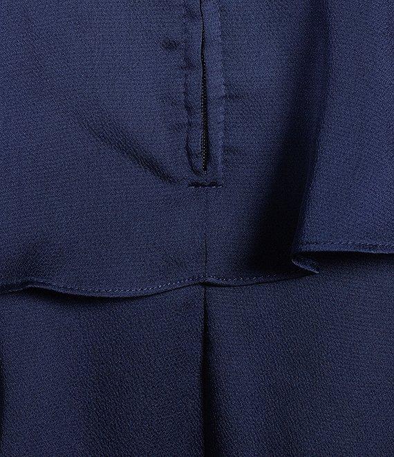 B. Darlin Satin Spaghetti Strap Emma Ruffle Skirt Dress Product Image