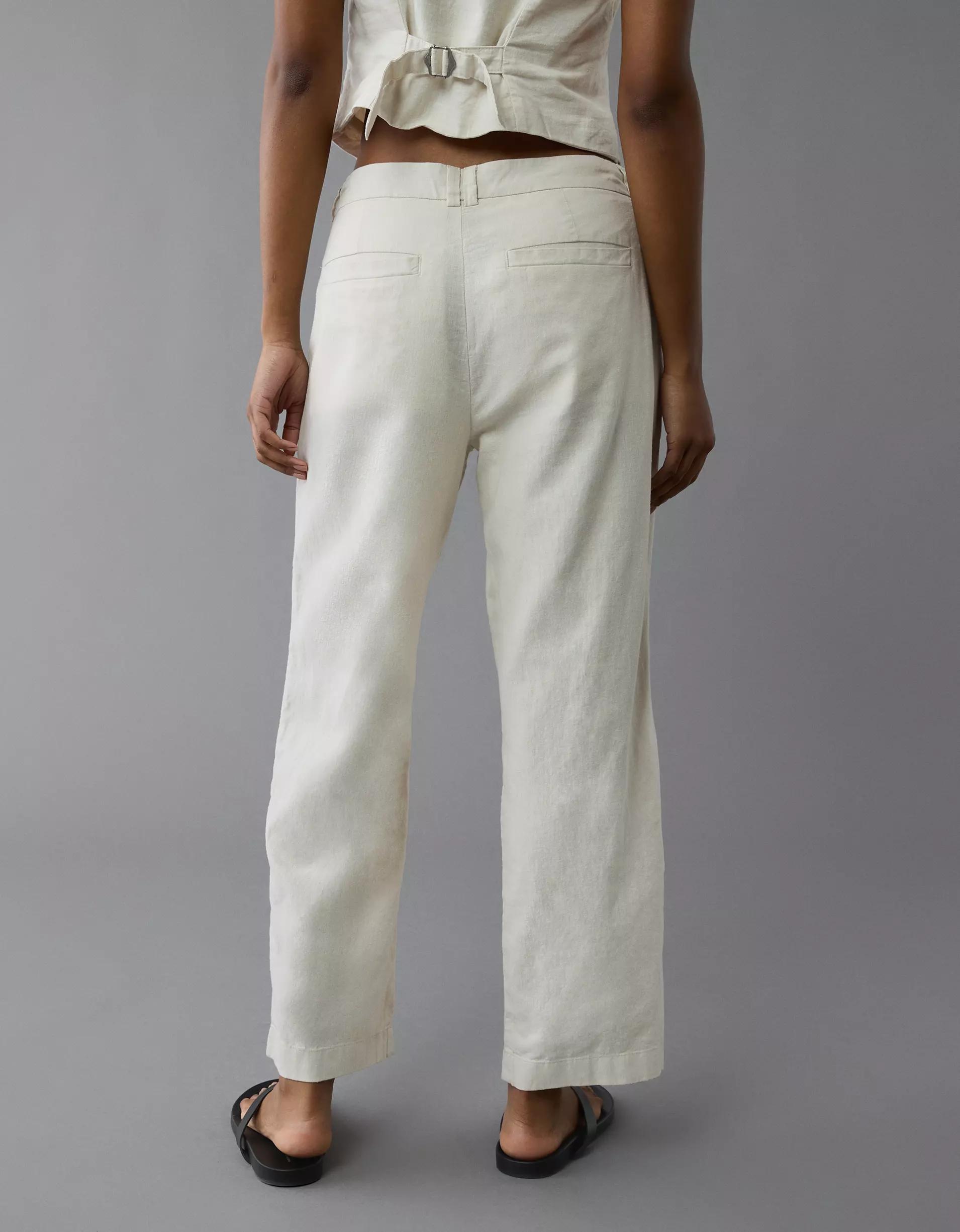 AE Linen-Blend Stovepipe Crop Trouser Product Image