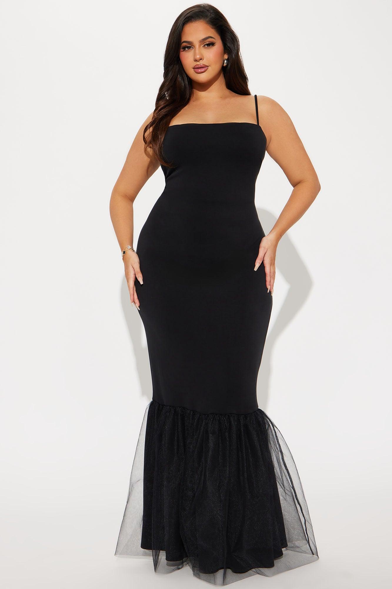 Brenda Mermaid Maxi Dress - Black Product Image
