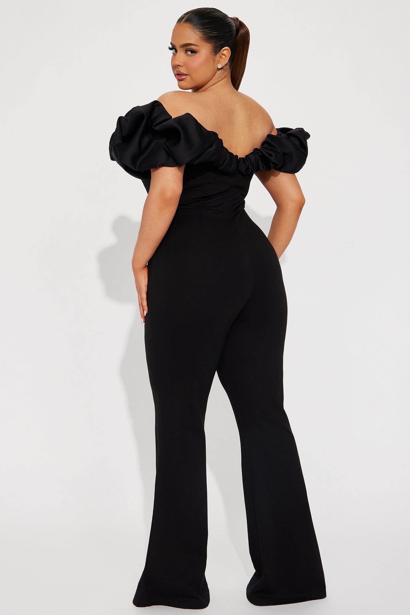 Ruffle Affair Jumpsuit - Black Product Image