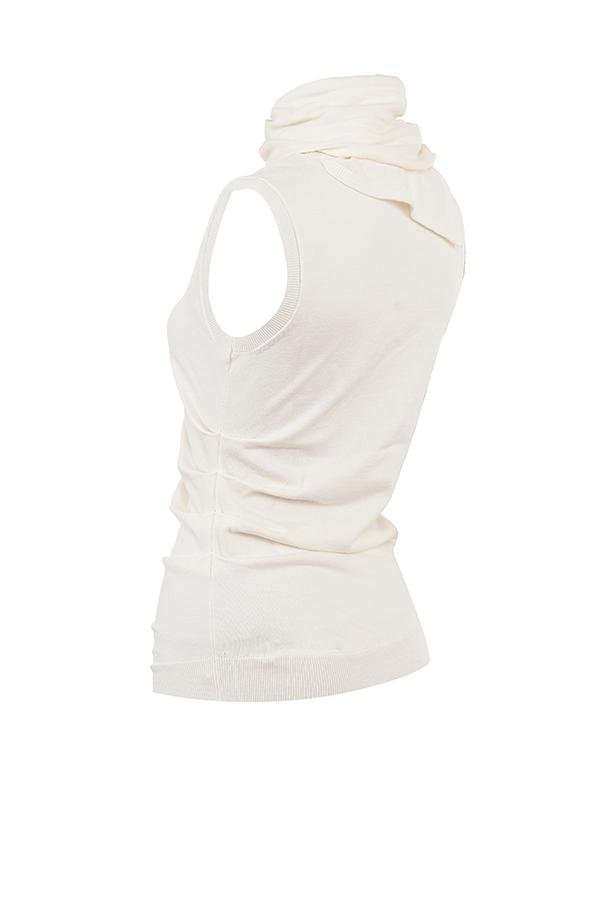 Clementine  ivory cashmere draped tank and scarf - sale Product Image