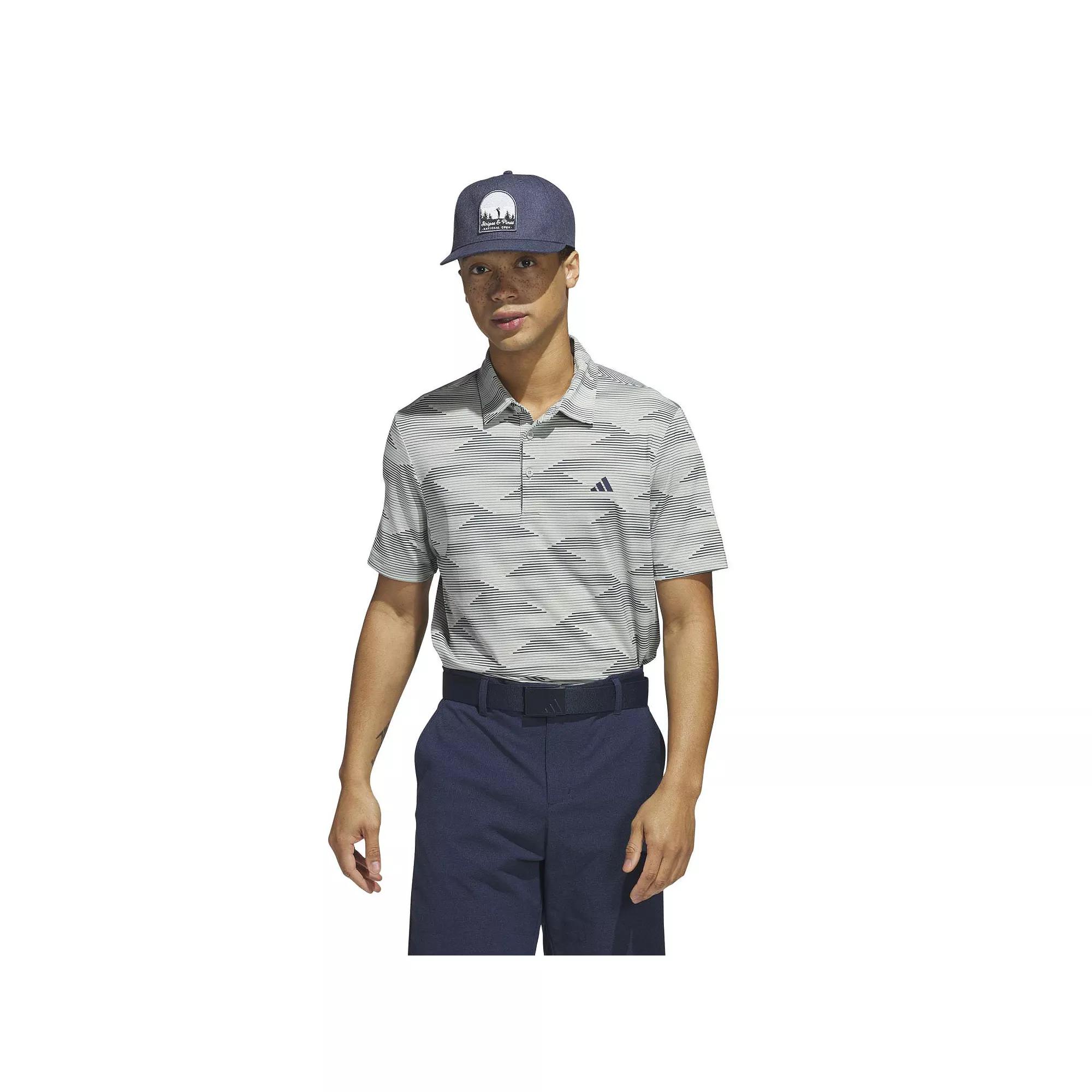 Men's adidas Two Color Stripe Golf Polo,  Product Image