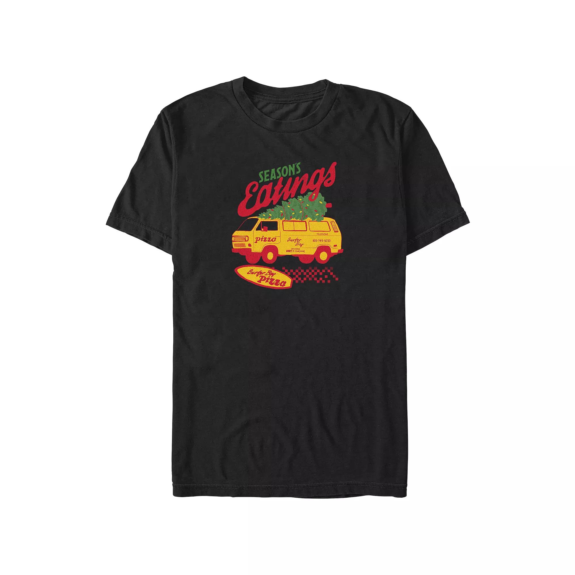 Big & Tall Stranger Things Surfer Boy Pizza Season's Greetings Graphic Tee, Men's,  Product Image