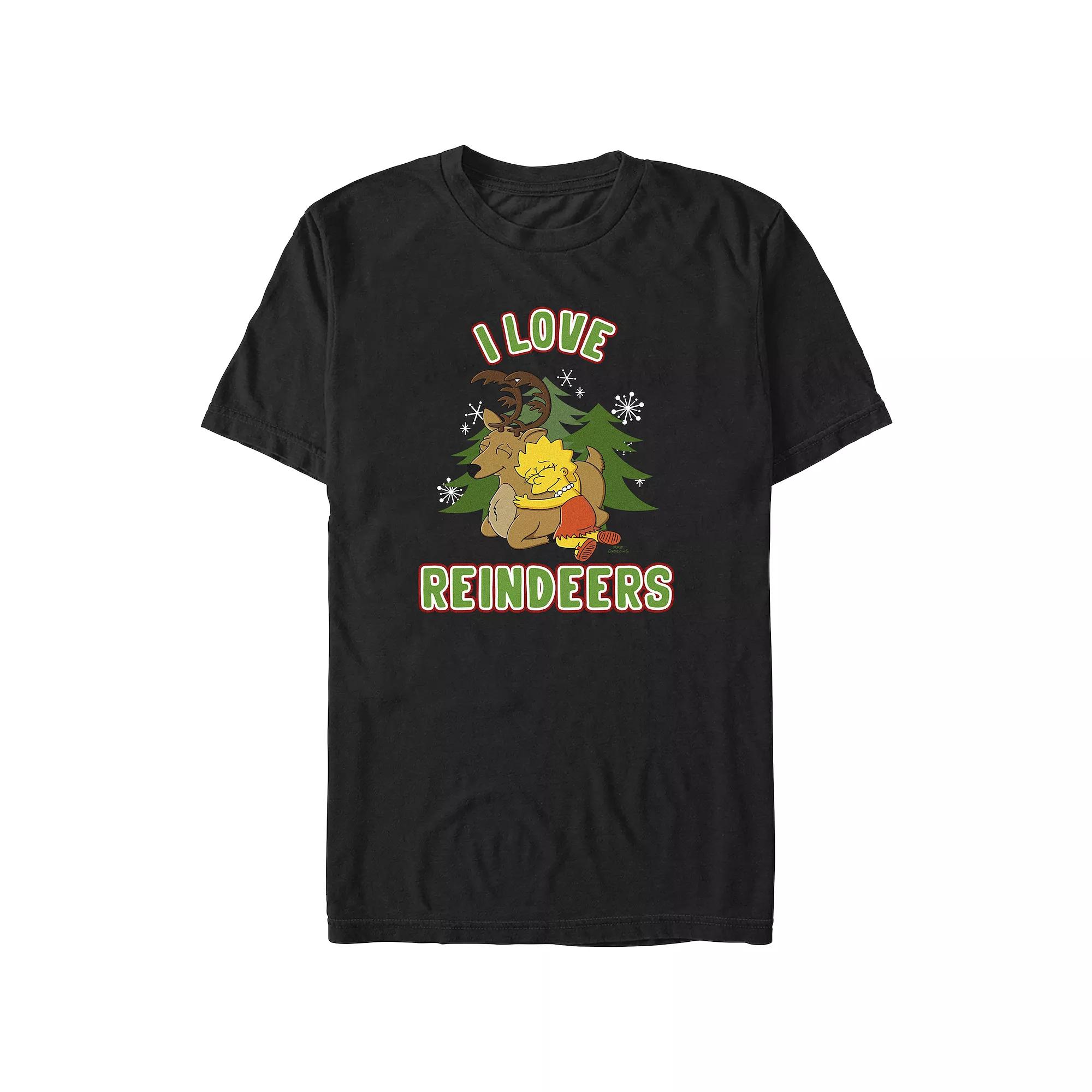 Big & Tall The Simpsons Lisa I Love Reindeers Graphic Tee, Men's,  Product Image