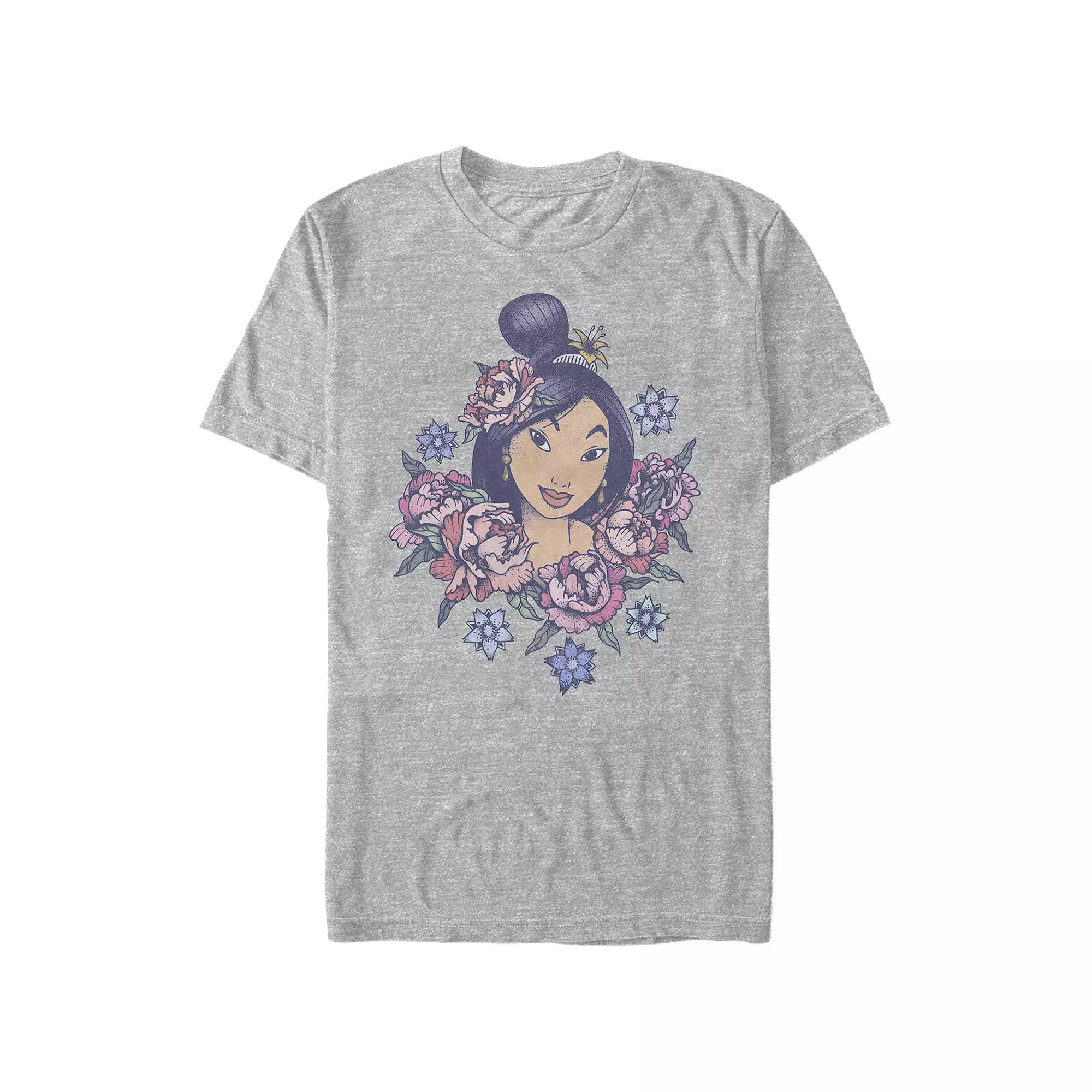 Men's Disney's Mulan Floral Portrait Vintage Tee,  Product Image