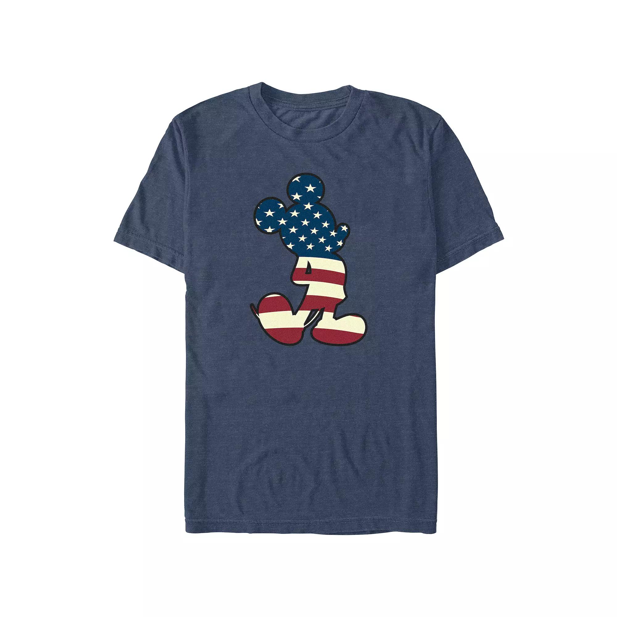Disney's Mickey Mouse USA Flag Print Silhouette Big & Tall Graphic Tee, Men's,  Product Image