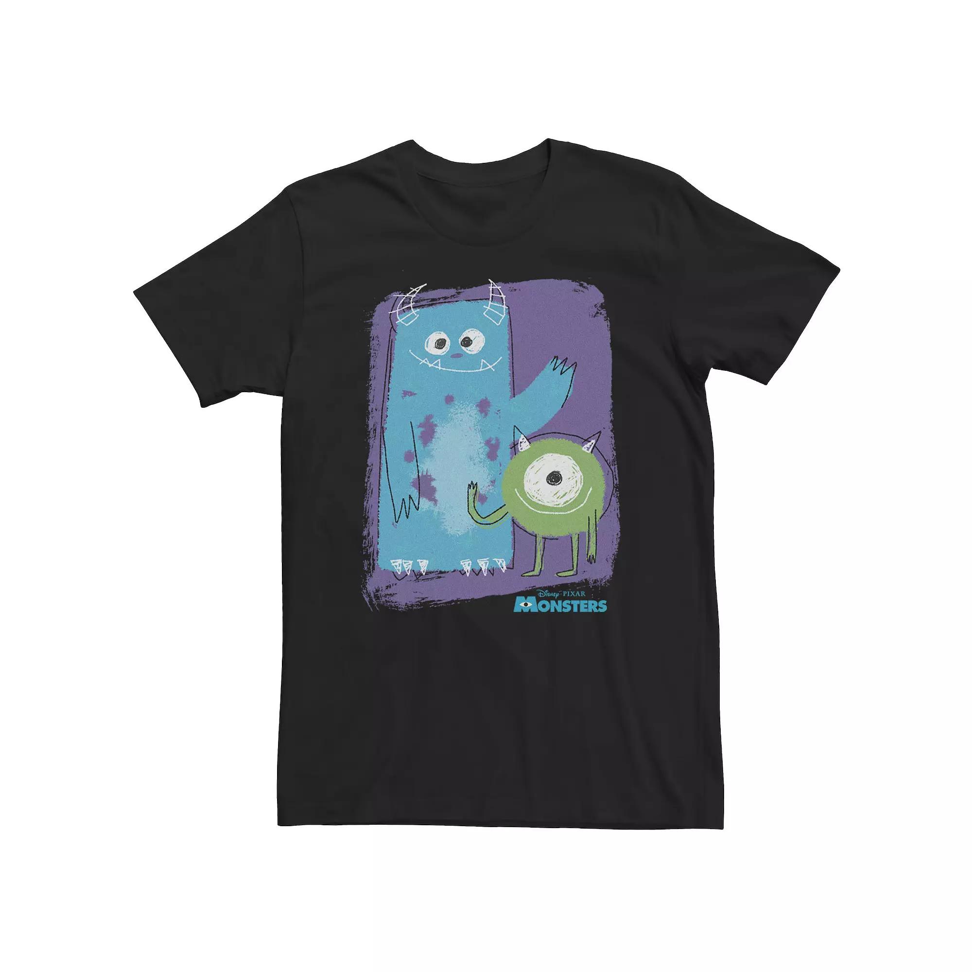 Big & Tall Disney / Pixar Monster's Inc. Mike & Sully Painted Sketch Tee, Men's,  Product Image
