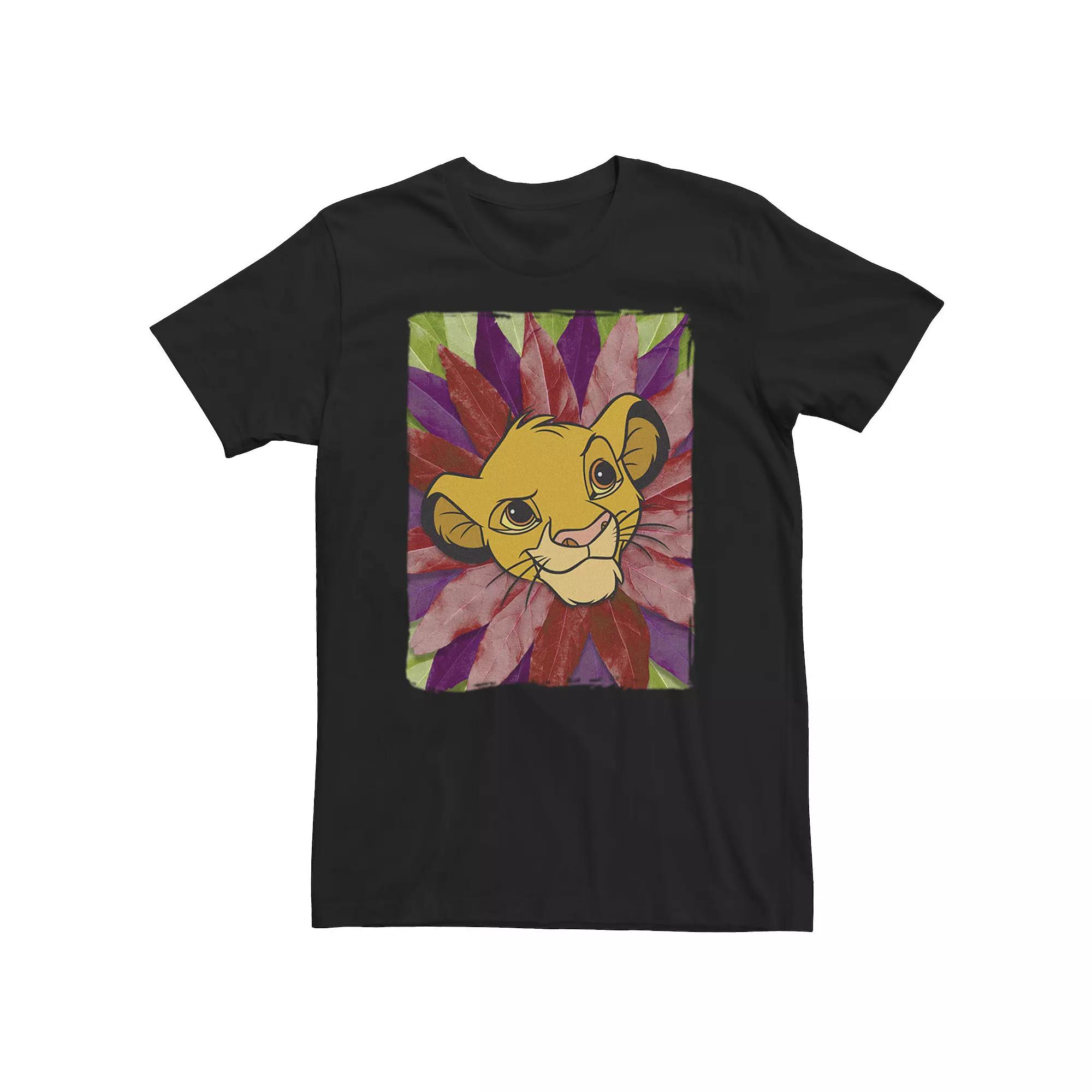 Big & Tall Disney The Lion King Kid Simba With A Leaf Mane Tee, Men's, Size: 3XL Tall, Black Product Image