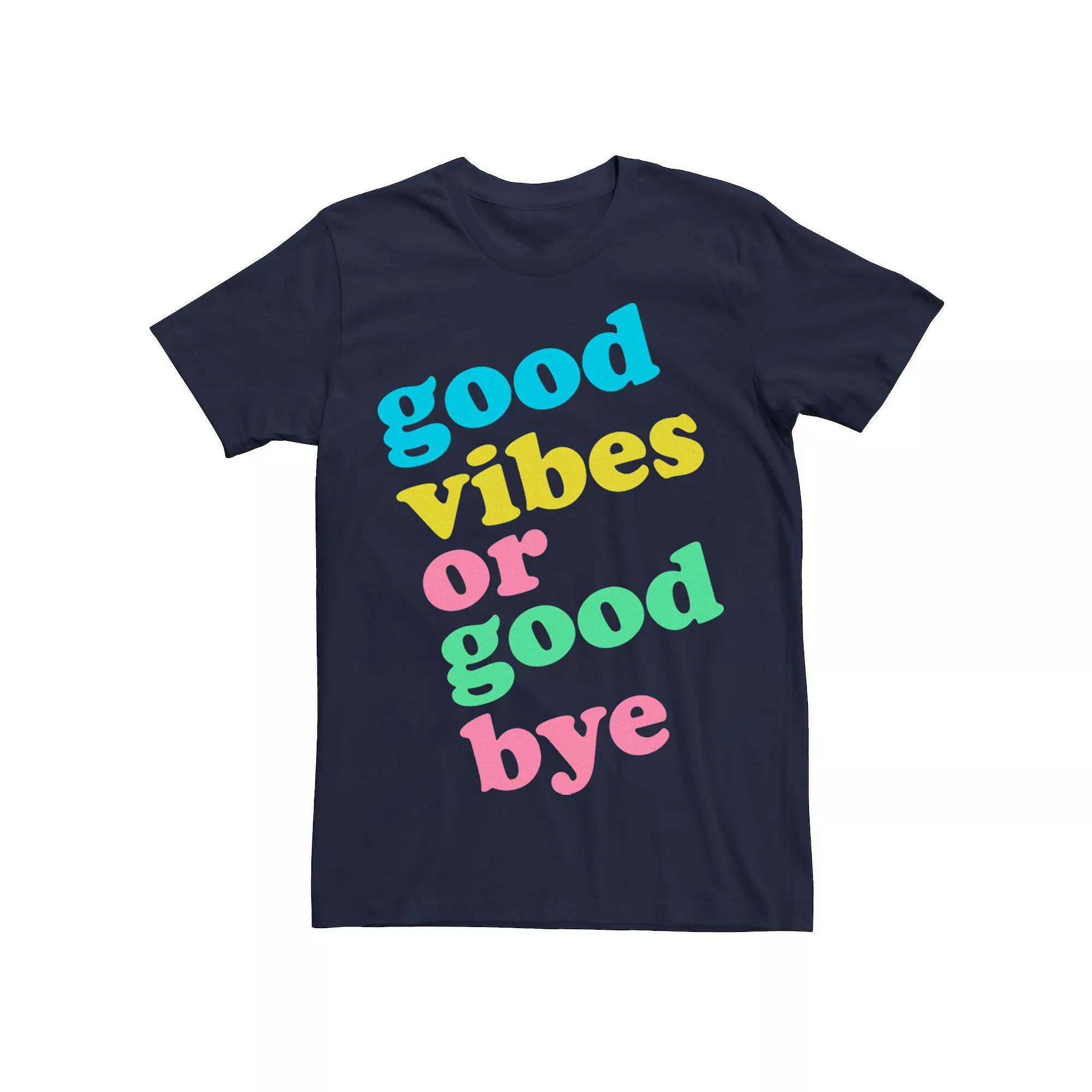 Men's Good Vibes Or Good Bye Multi-color Tee,  Product Image
