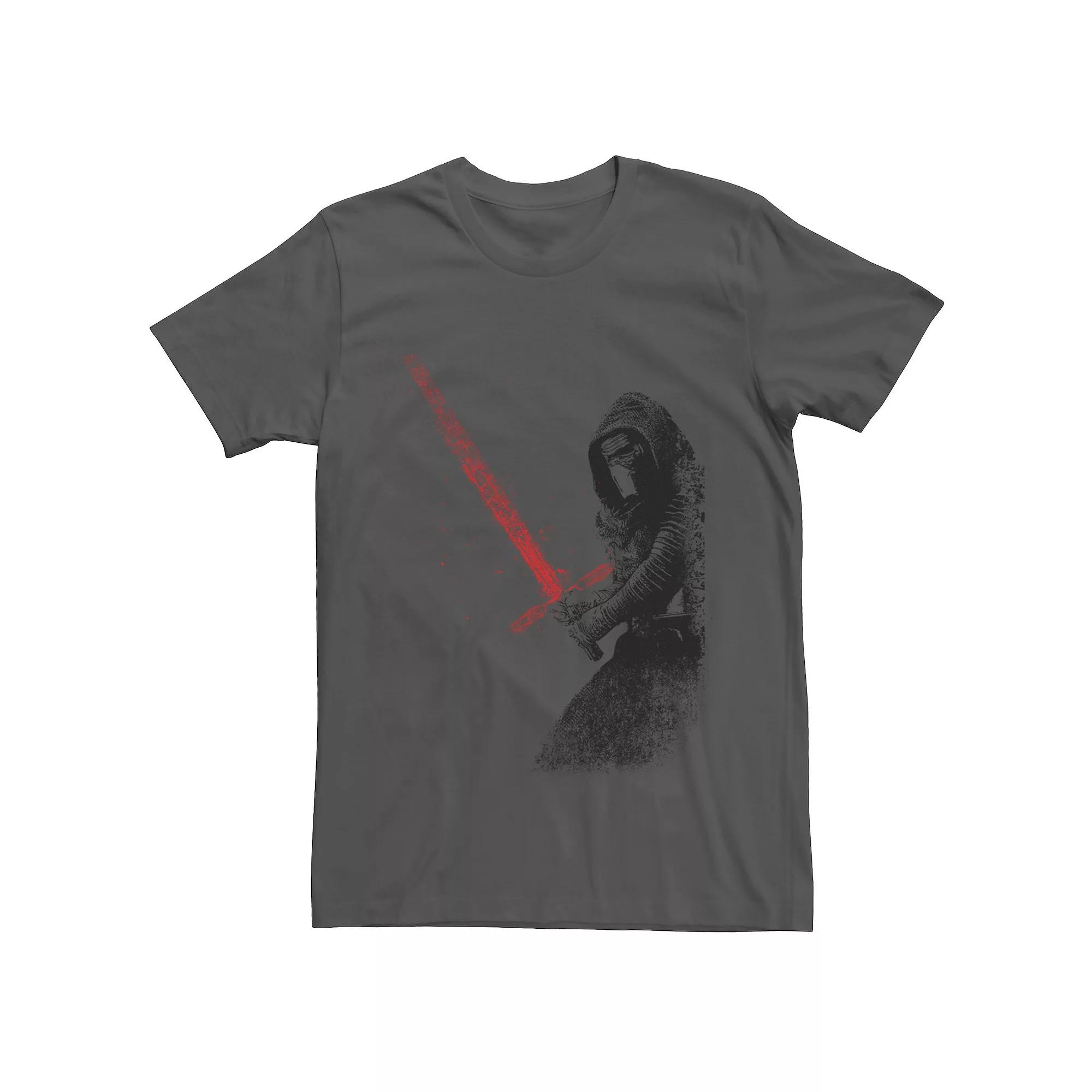 Men's Star Wars Kylo With Red Lightsaber Distressed Art Tee,  Product Image
