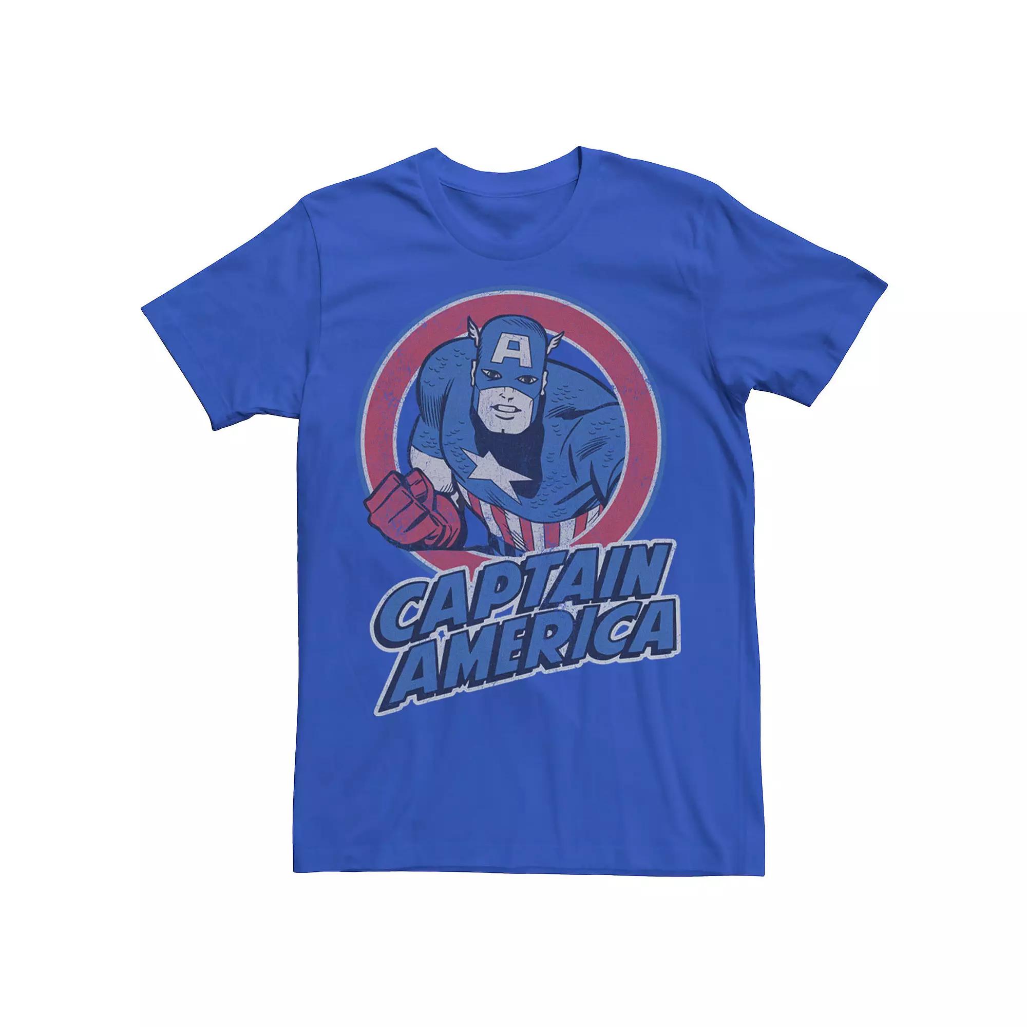 Men's Marvel Captain America Retro Style Portrait Tee,  Product Image