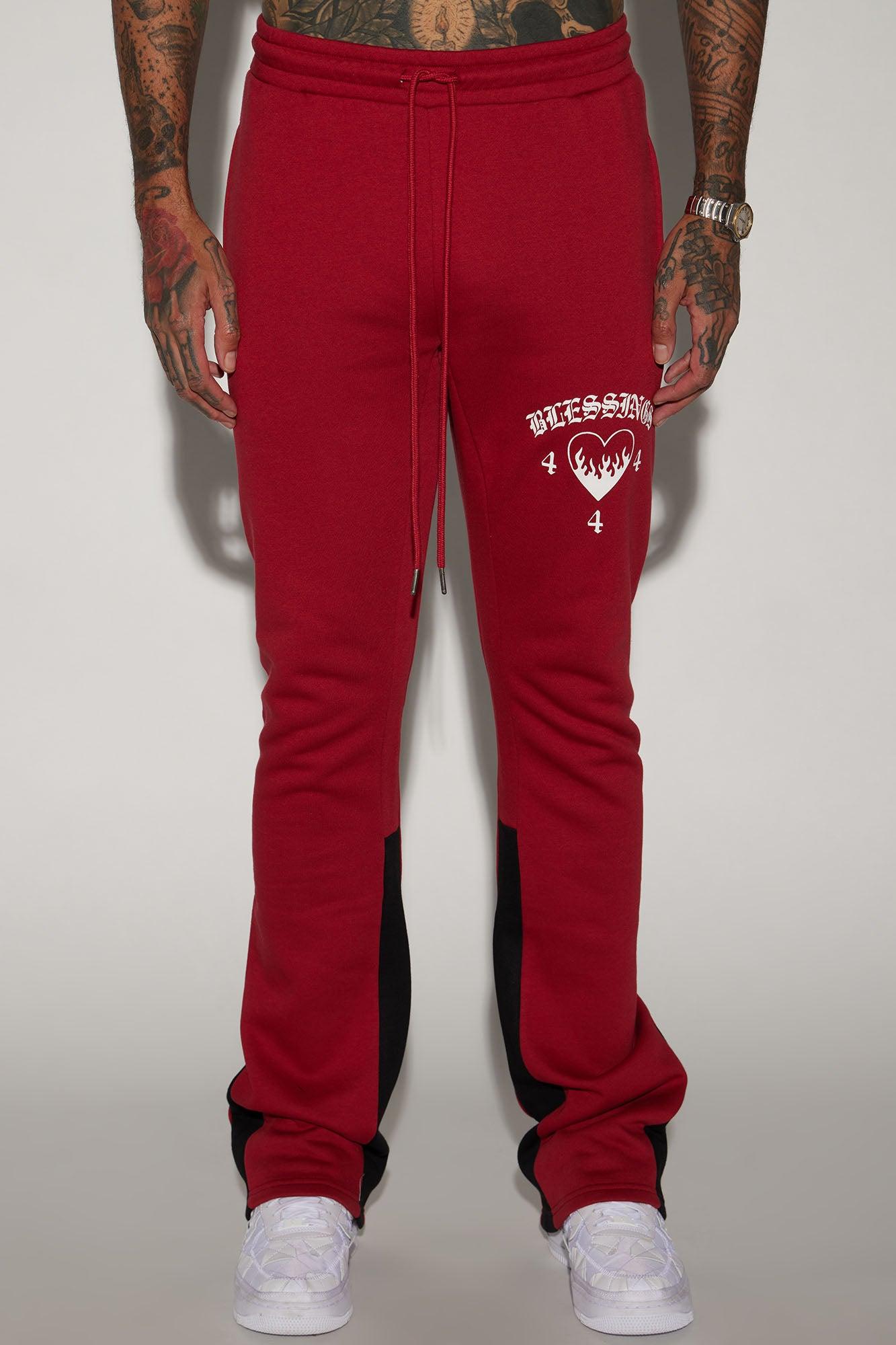 Blessed Love Flared Sweatpants - Red Product Image