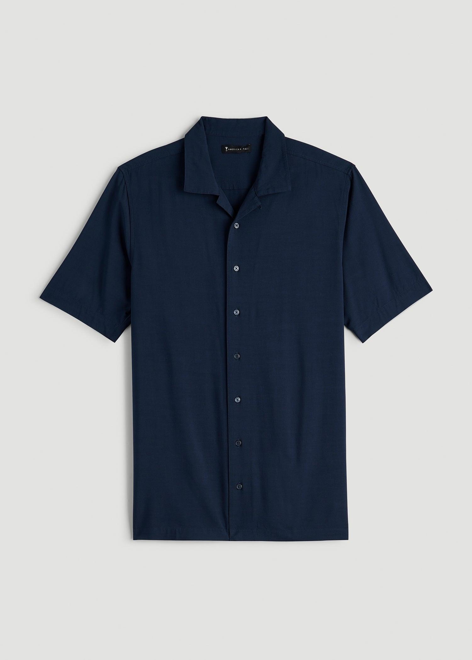 Short Sleeve Resort Shirt for Tall Men in Navy Male Product Image