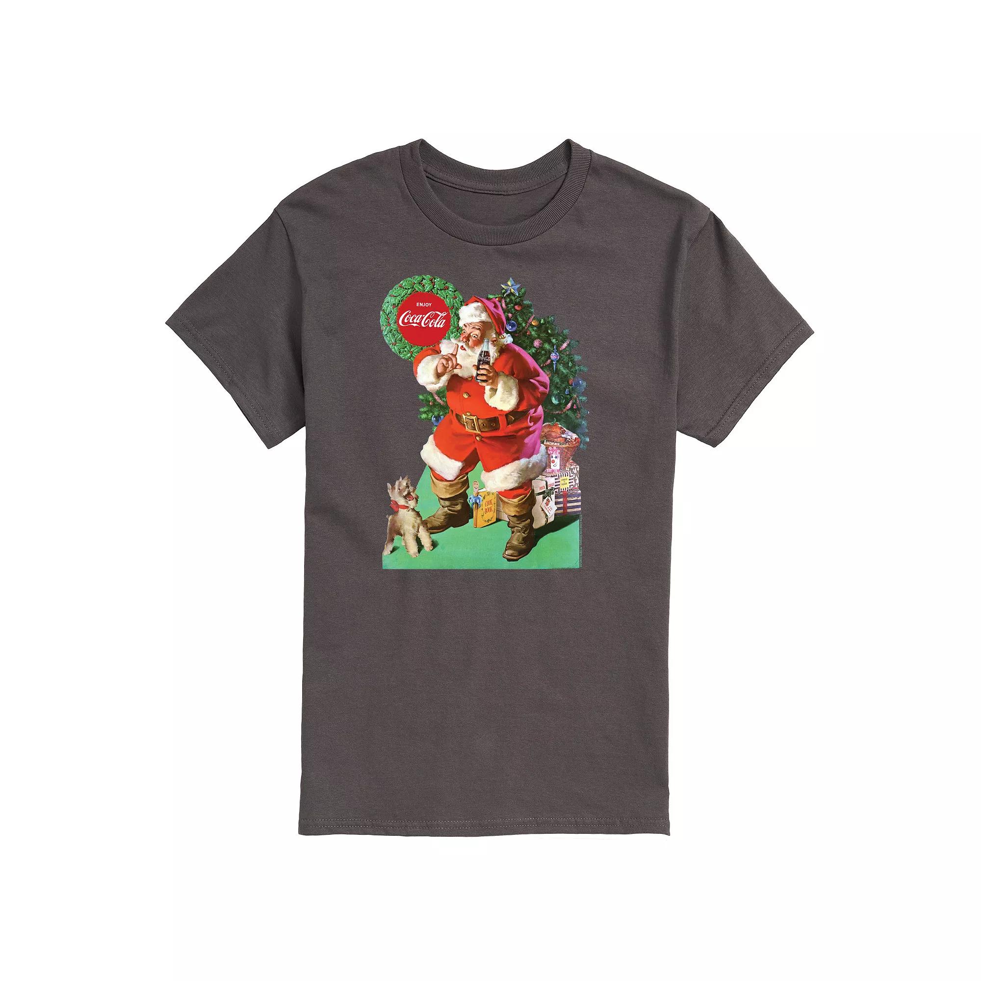 Men's CocaCola Vintage Santa With Dog Tee,  Product Image