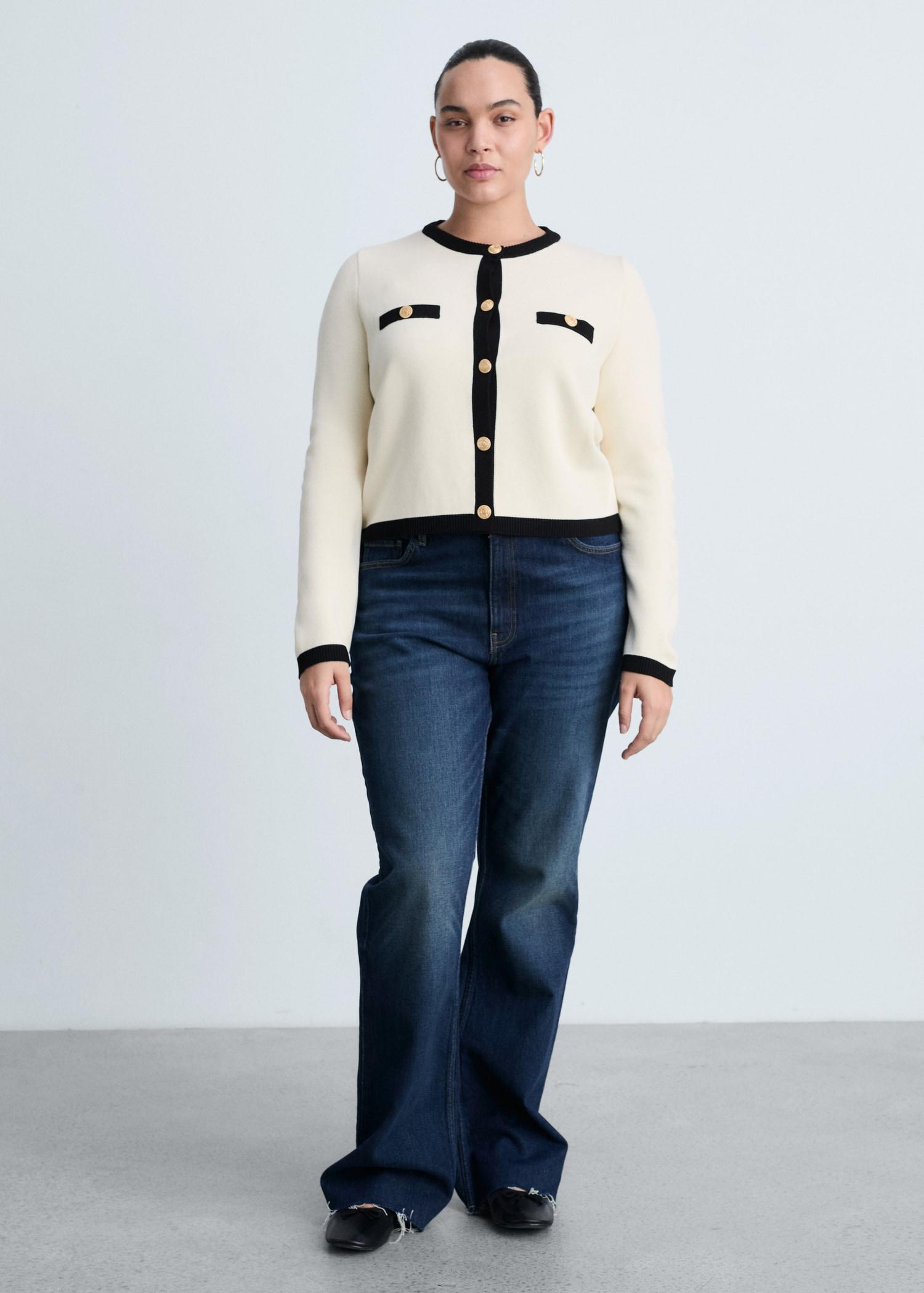 Knitted jacket with jewel buttons - Women | MANGO USA Product Image