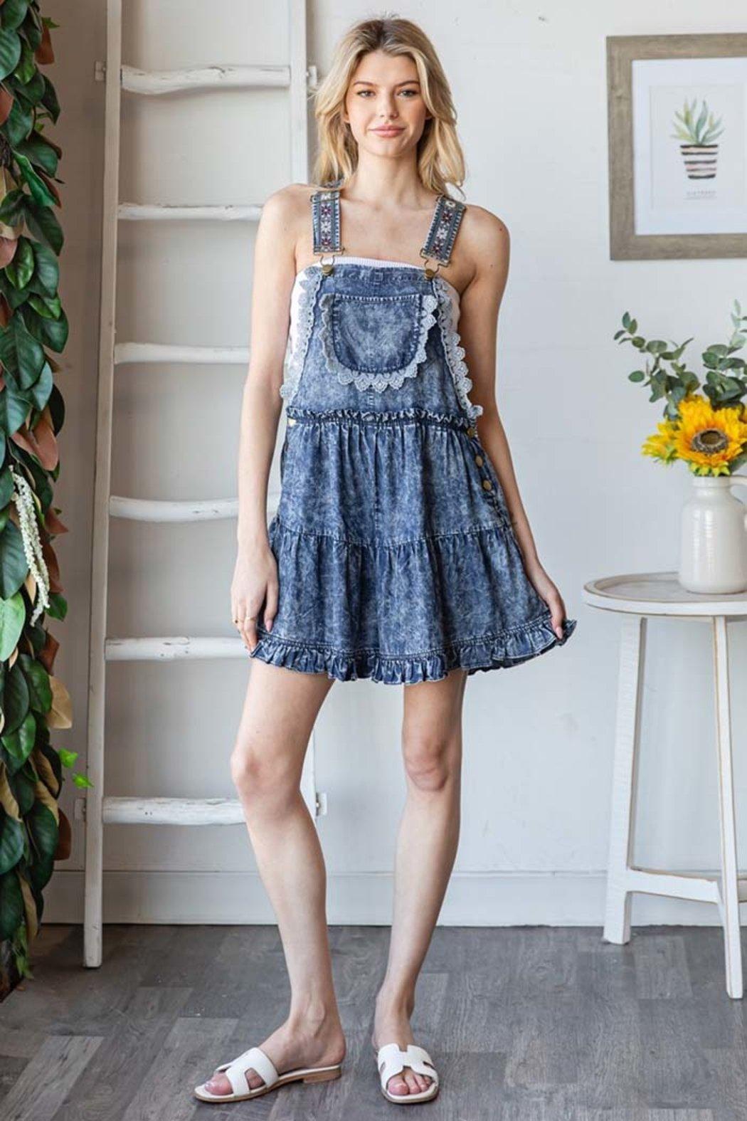 Embroidery Overall Romper Product Image