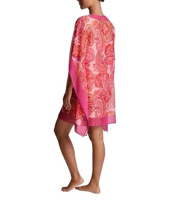 Lauren Ralph Lauren Provence Paisley Border Chiffon V-Neck Poncho Swim Cover-Up Product Image