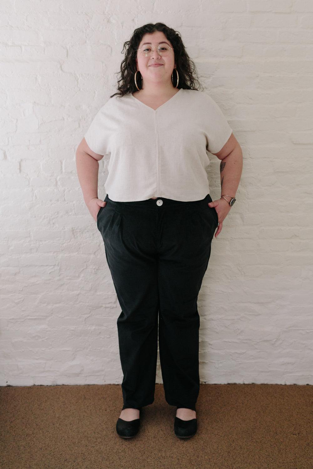 Long Perfect Pant in Black Velvet Product Image