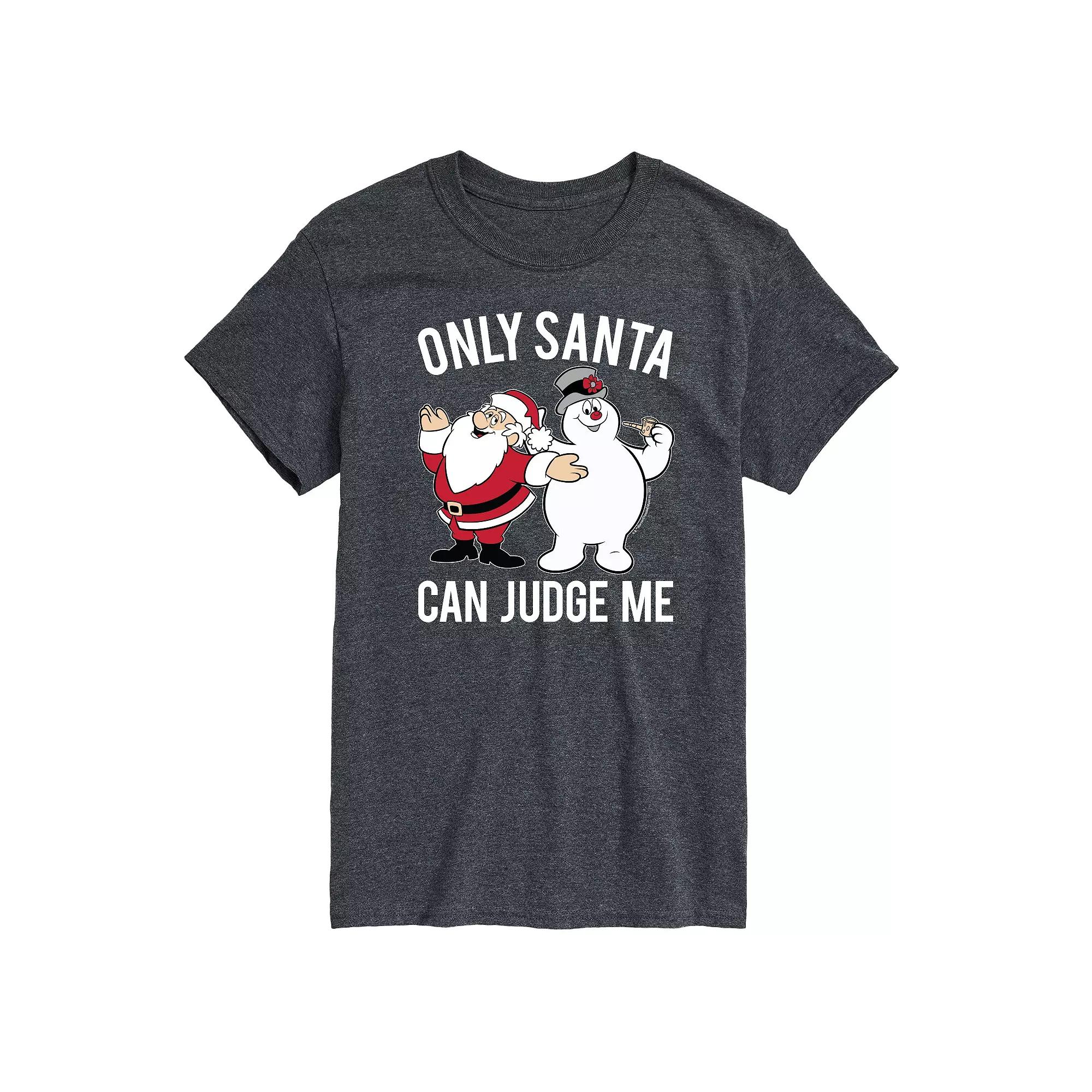 Men's Frosty the Snowman Only Santa Can Judge Me Graphic Tee,  Product Image