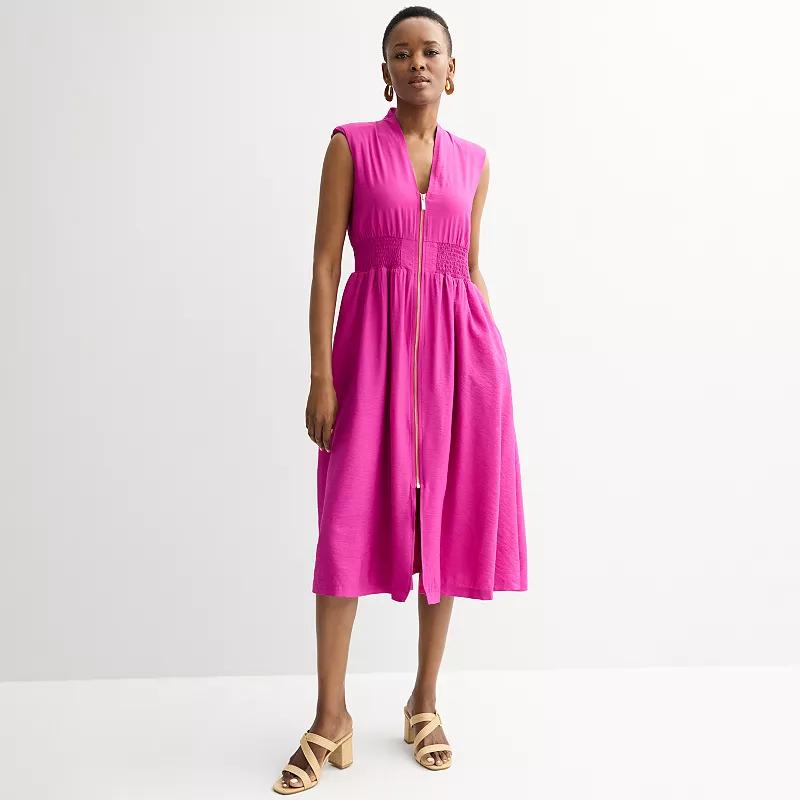 Women's Nine West Zip Front Midi Dress, Size: Small, Orchid Landscape Product Image