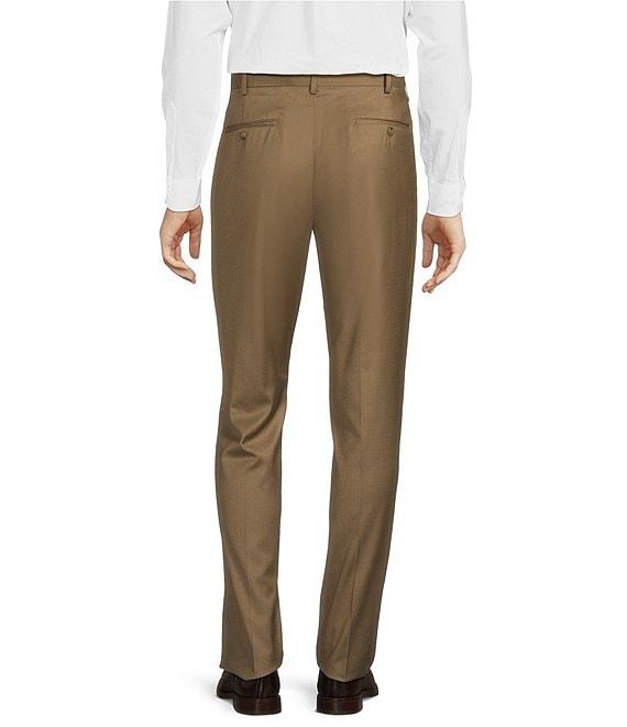 Roundtree & Yorke Luxury Gabardine Ultimate Comfort Straight Fit Flat Front Dress Pants Product Image