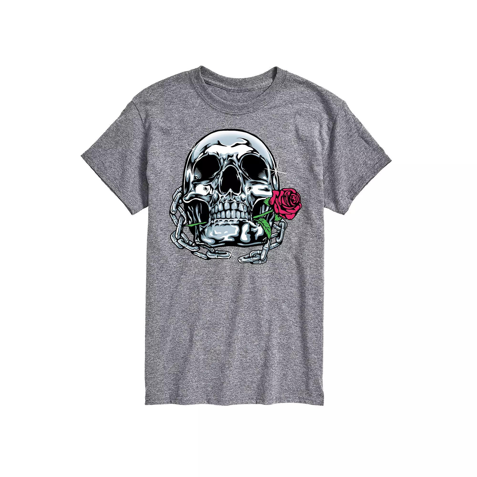 Men's Shiny Skull Art Tee,  Product Image