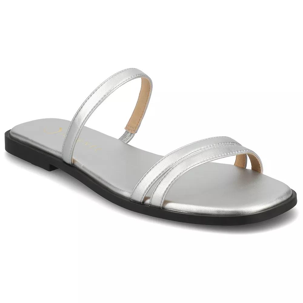 Journee Women's Multi Strap Slide On Flat Sandals,  Product Image