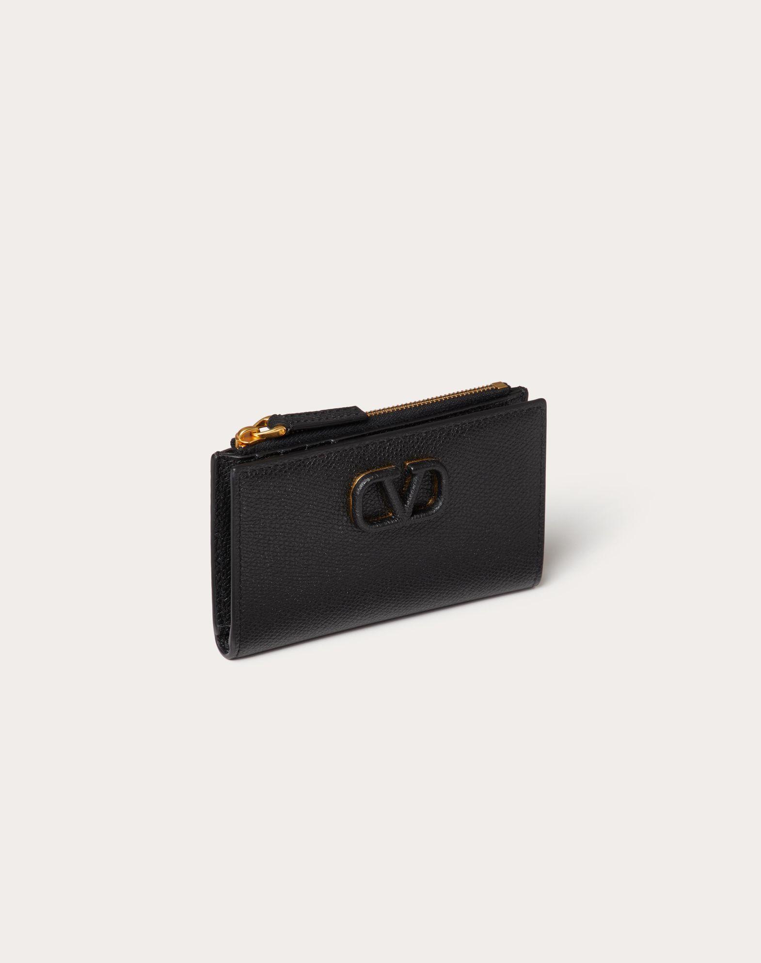 Vlogo Signature Grainy Calfskin Cardholder Wth Zipper Product Image