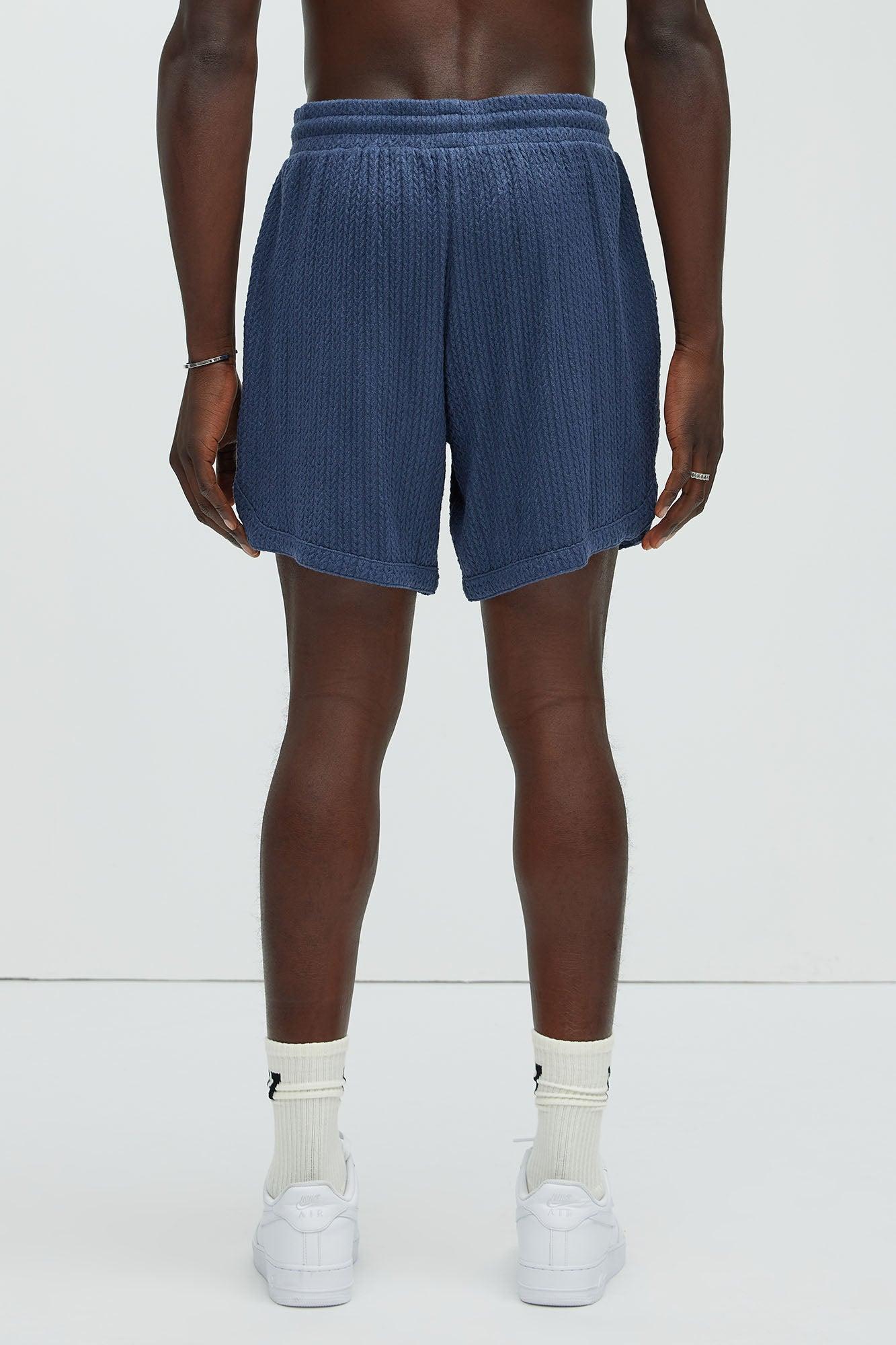 Catanina Textured Shorts - Navy Product Image